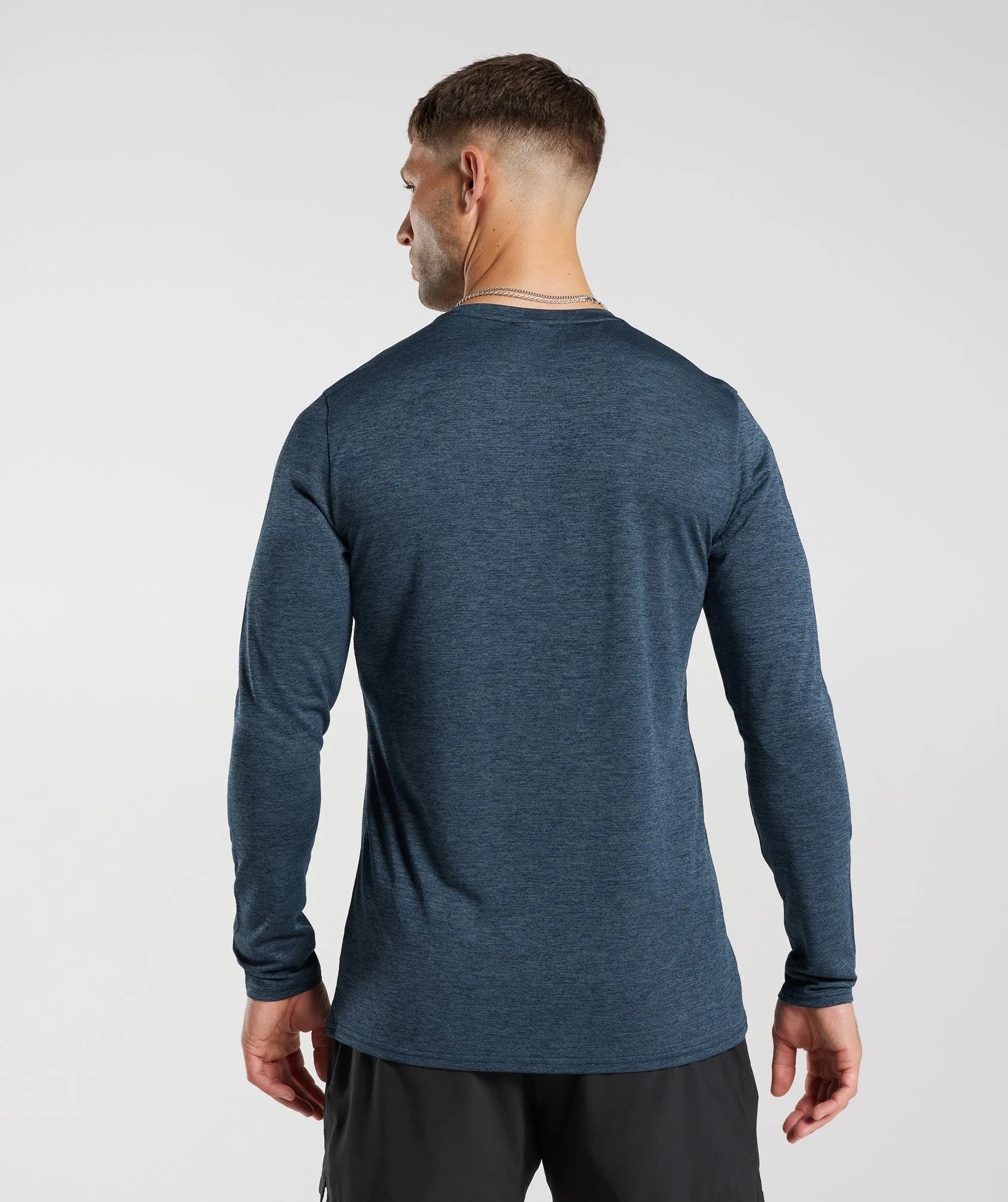 Gymshark Arrival Marl Long Sleeve T-Shirt - Navy/Smokey Teal Marl sold by Gymshark product image thumbnail 2