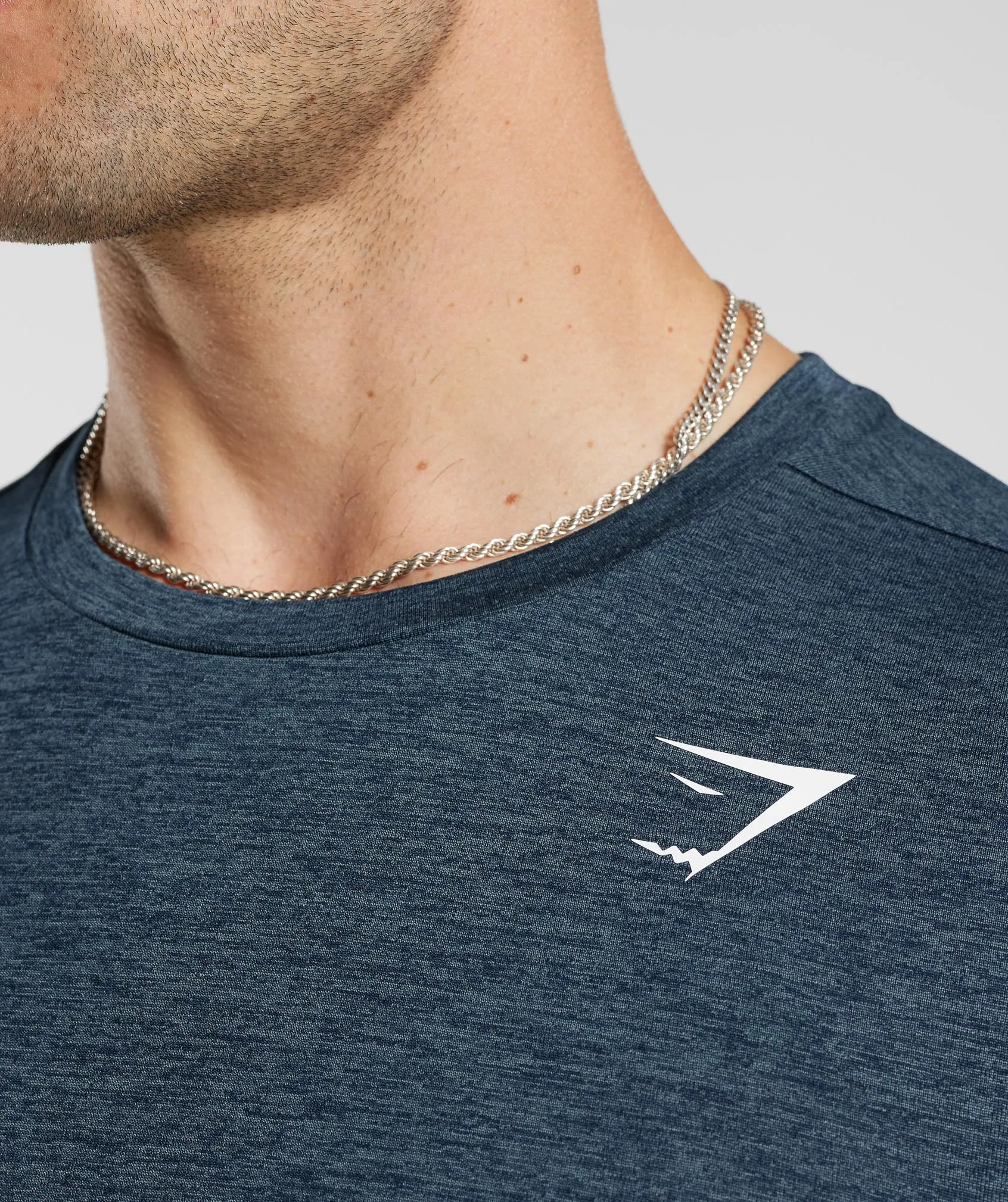 Gymshark Arrival Marl Long Sleeve T-Shirt - Navy/Smokey Teal Marl sold by Gymshark product image thumbnail 4