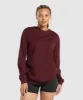 Gymshark Cotton Oversized Long Sleeve Top - Rich Maroon sold by Gymshark