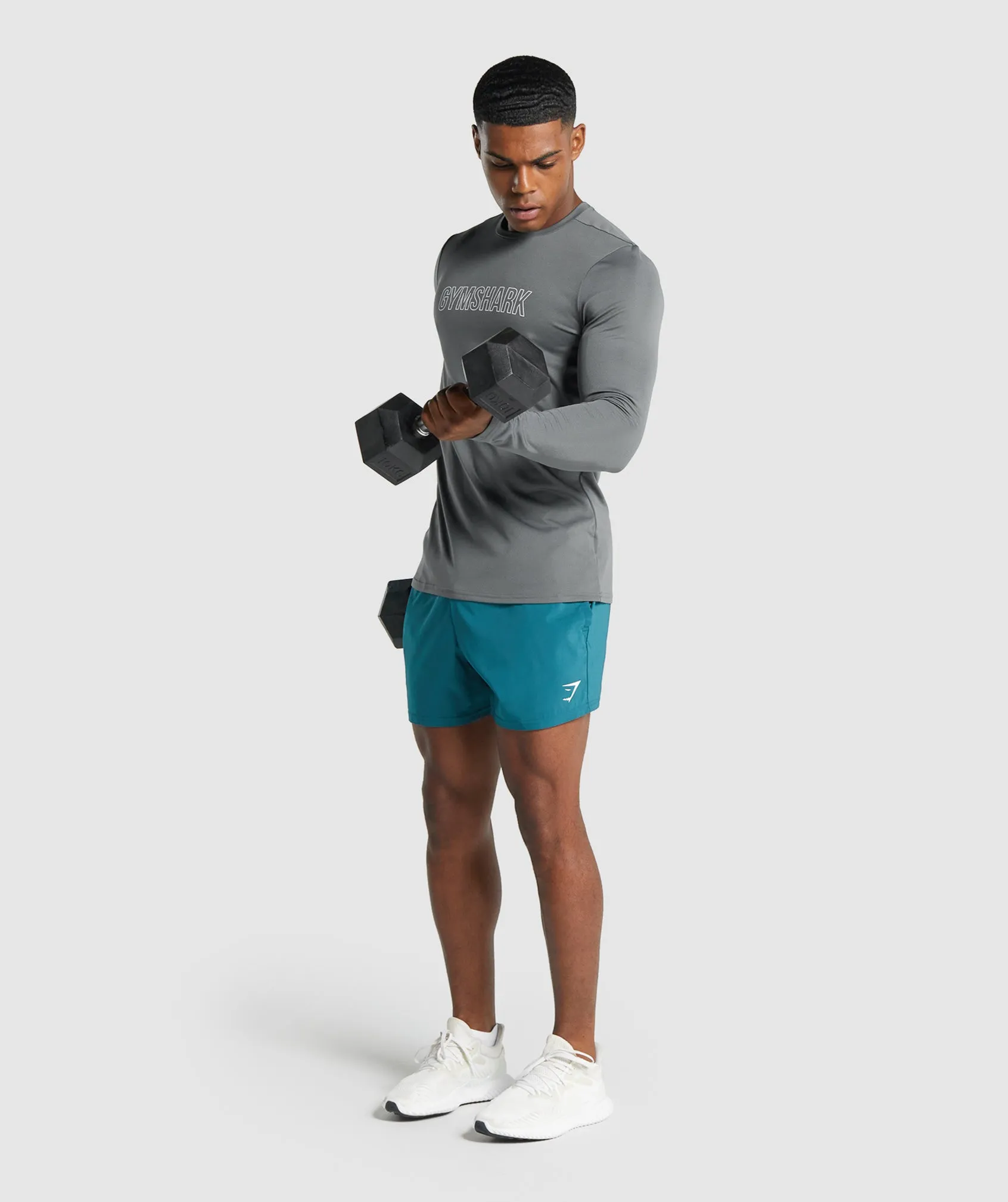 Gymshark Arrival Long Sleeve Graphic T-Shirt - Charcoal sold by Gymshark product image thumbnail 4