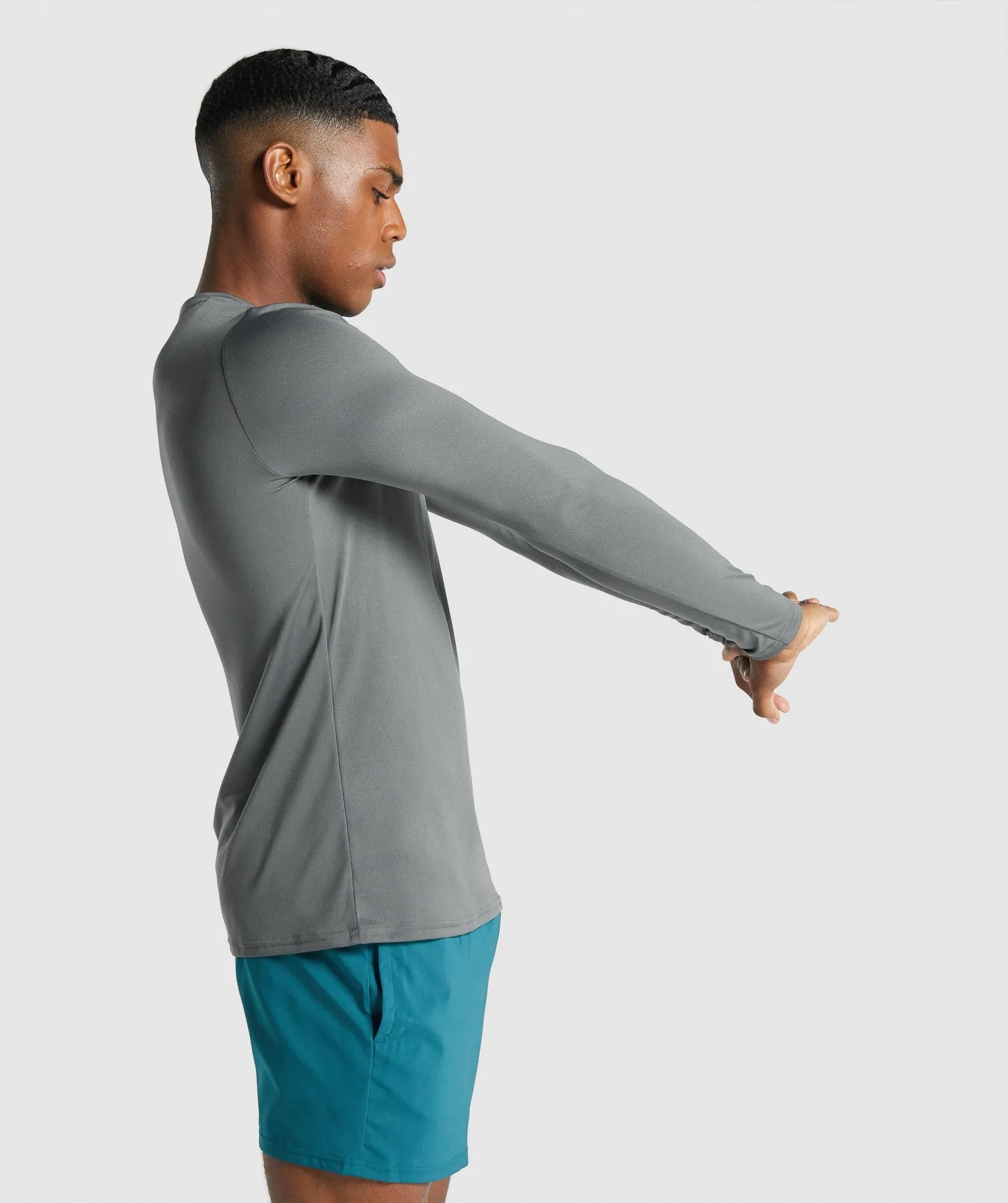 Gymshark Arrival Long Sleeve Graphic T-Shirt - Charcoal sold by Gymshark product image thumbnail 3