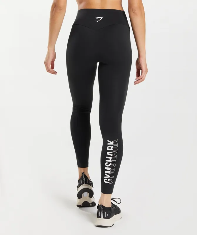 Gymshark Fraction Leggings - Black/White sold by Gymshark
