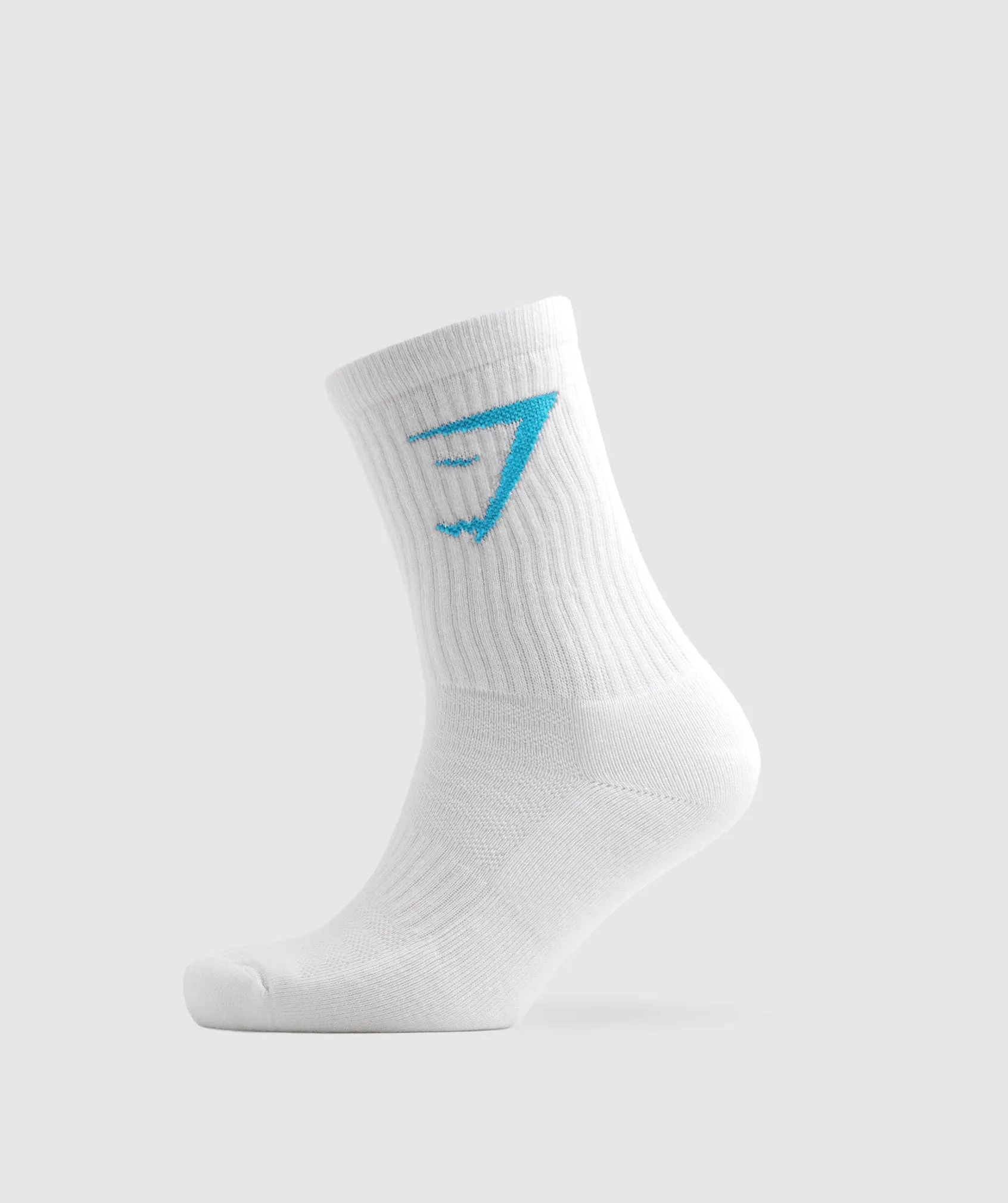 Gymshark Crew Sock 1pk - White/Gymshark Blue sold by Gymshark