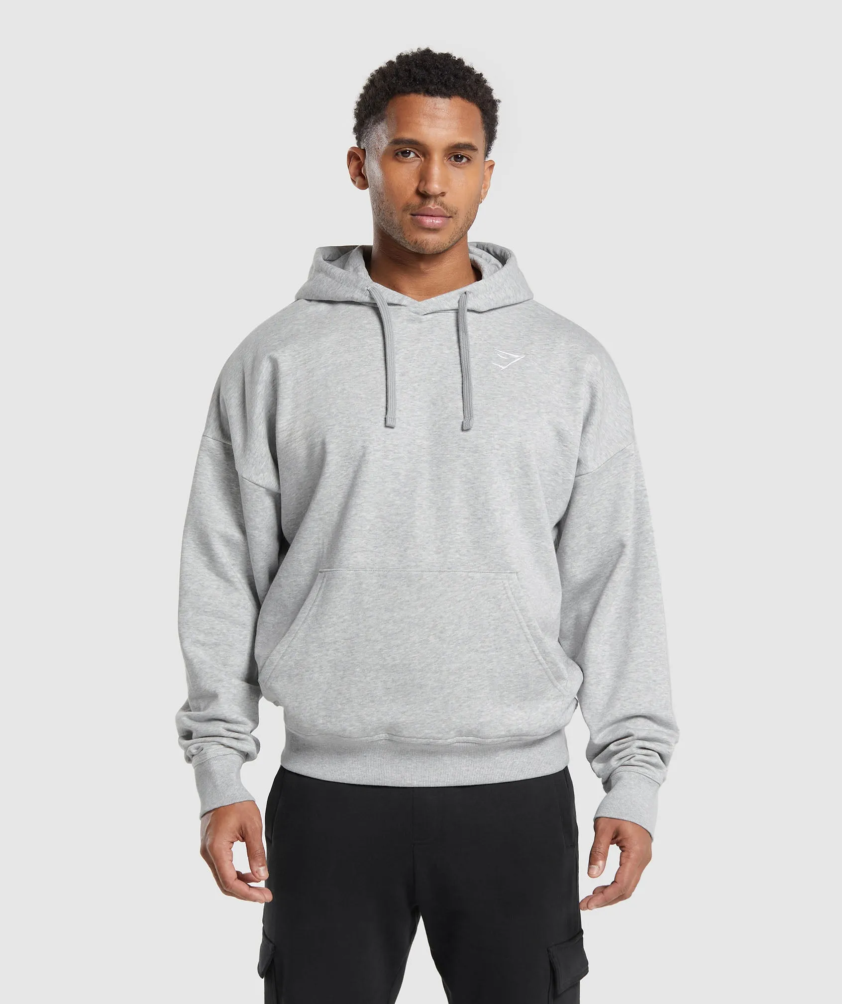 Gymshark Crest Oversized Hoodie - Light Grey Marl sold by Gymshark