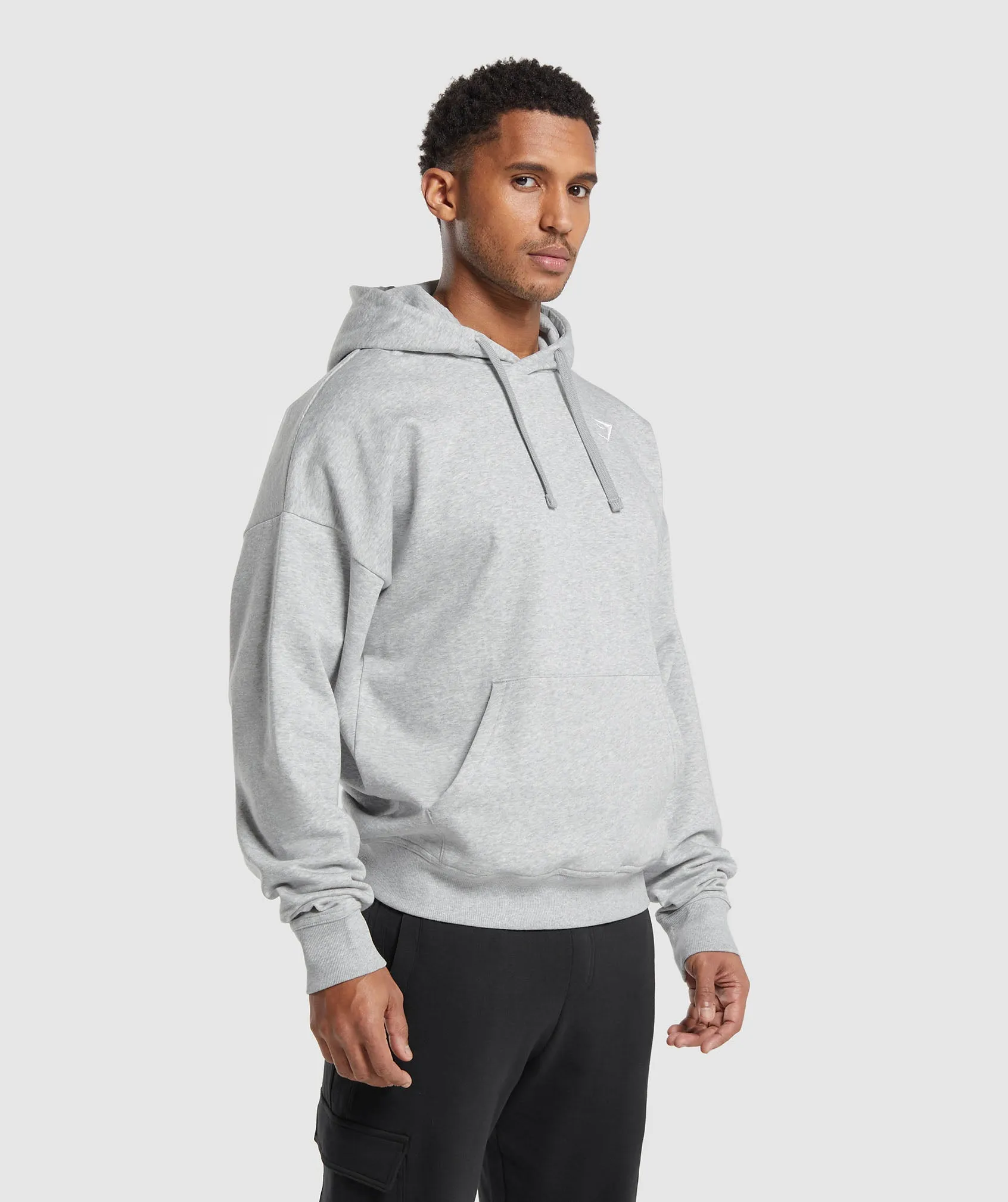 Gymshark Crest Oversized Hoodie - Light Grey Marl sold by Gymshark product image thumbnail 3