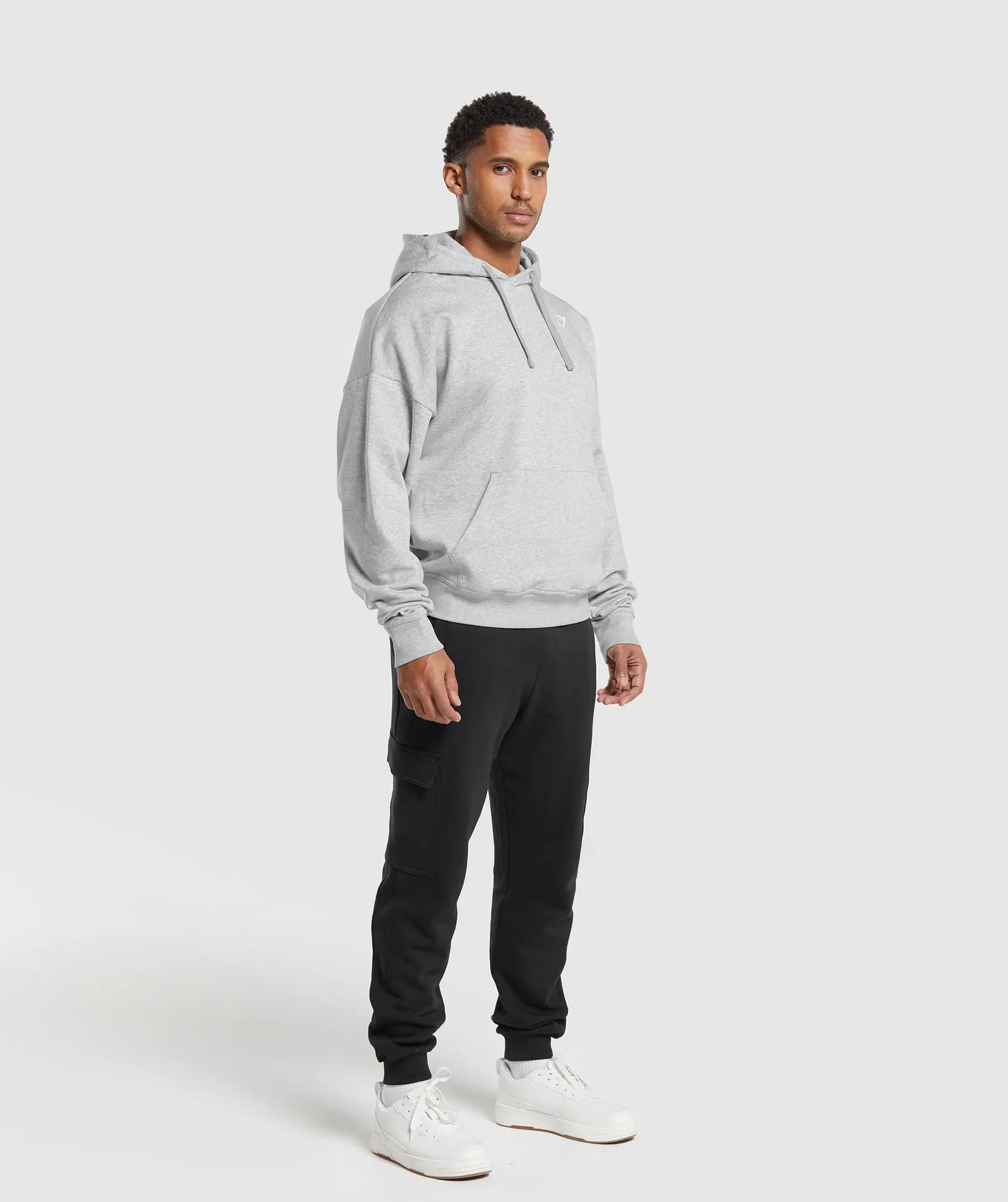 Gymshark Crest Oversized Hoodie - Light Grey Marl sold by Gymshark product image thumbnail 4