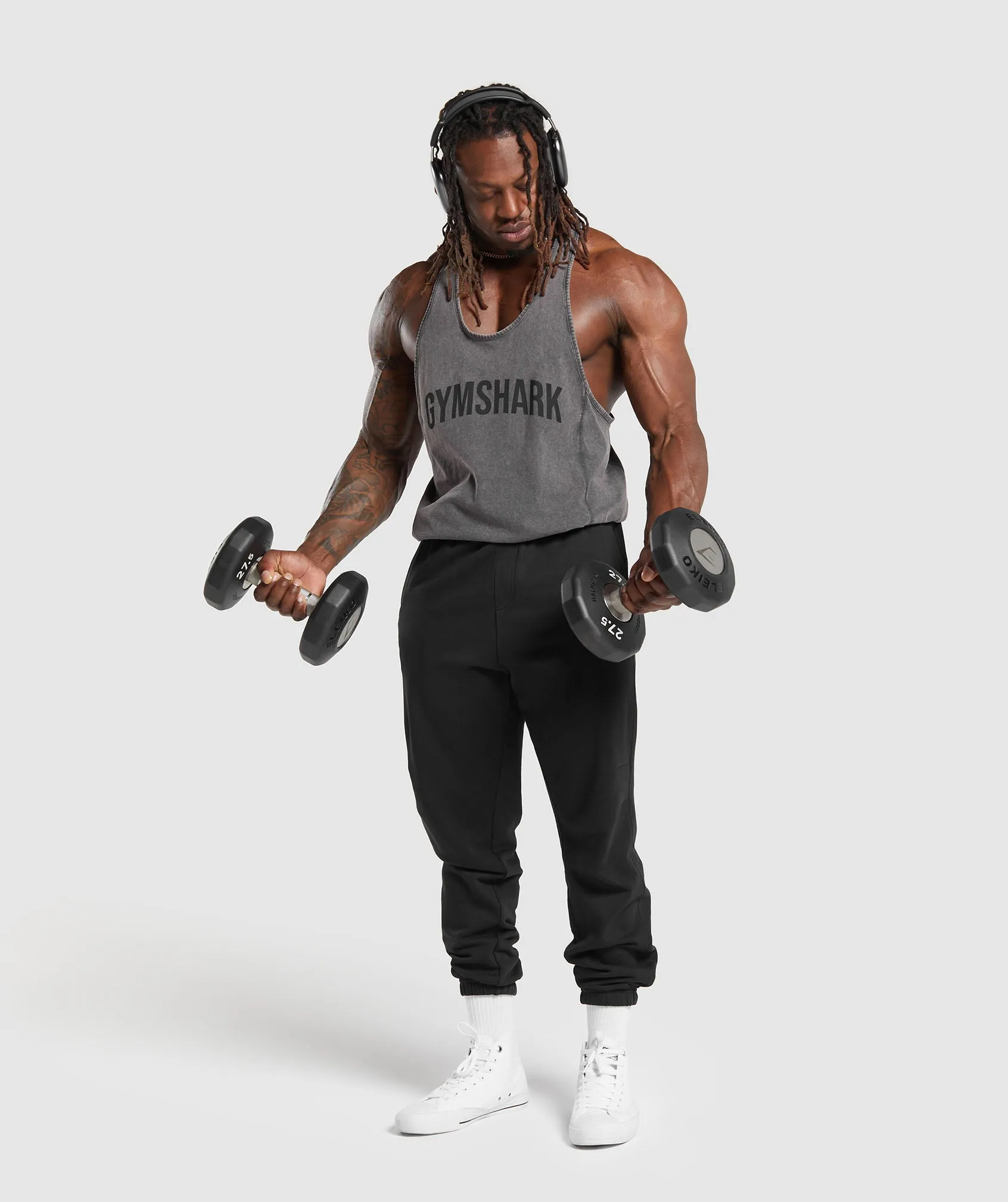 Gymshark Power Washed Stringer - Onyx Grey sold by Gymshark product image thumbnail 4