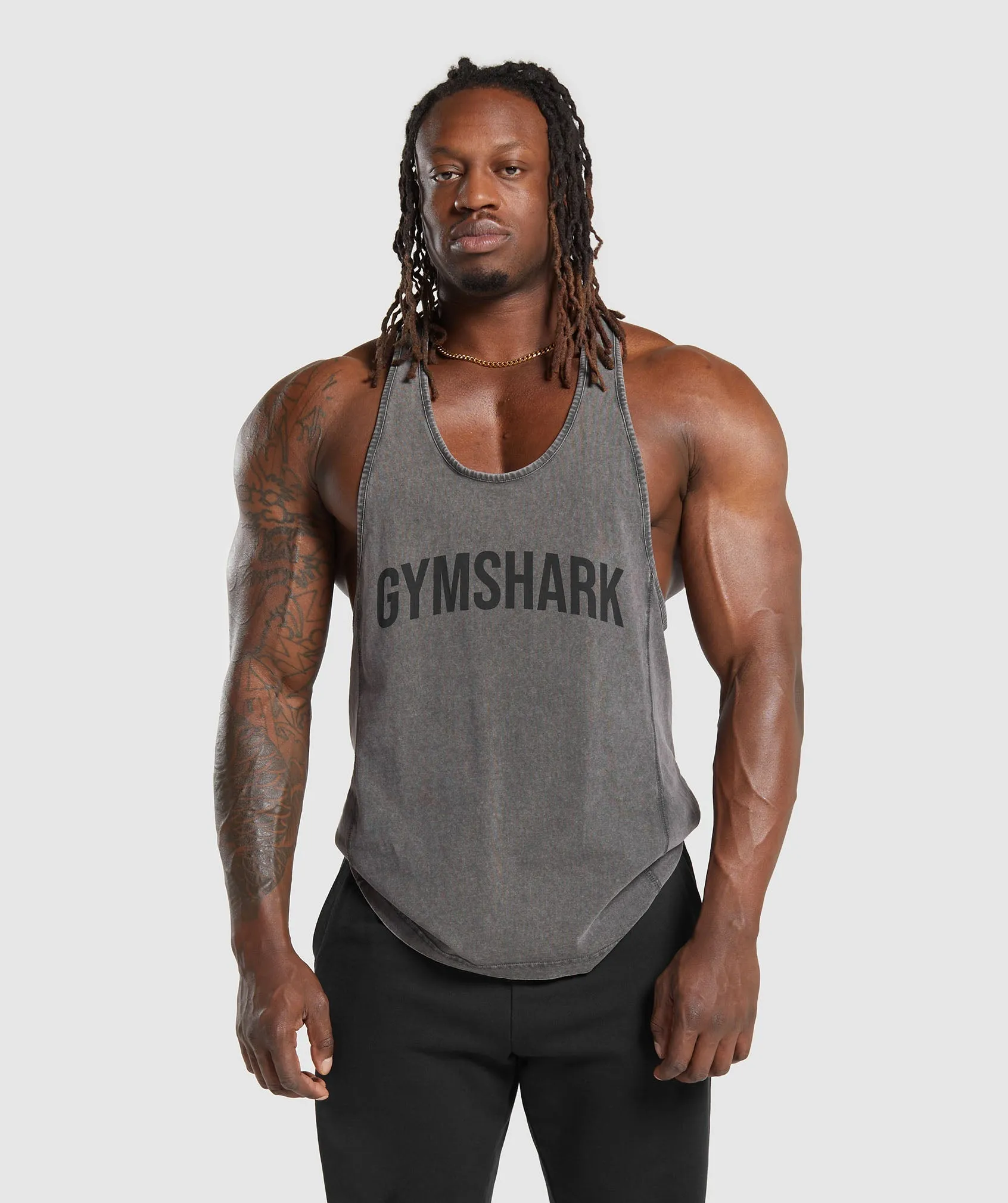 Gymshark Power Washed Stringer - Onyx Grey sold by Gymshark