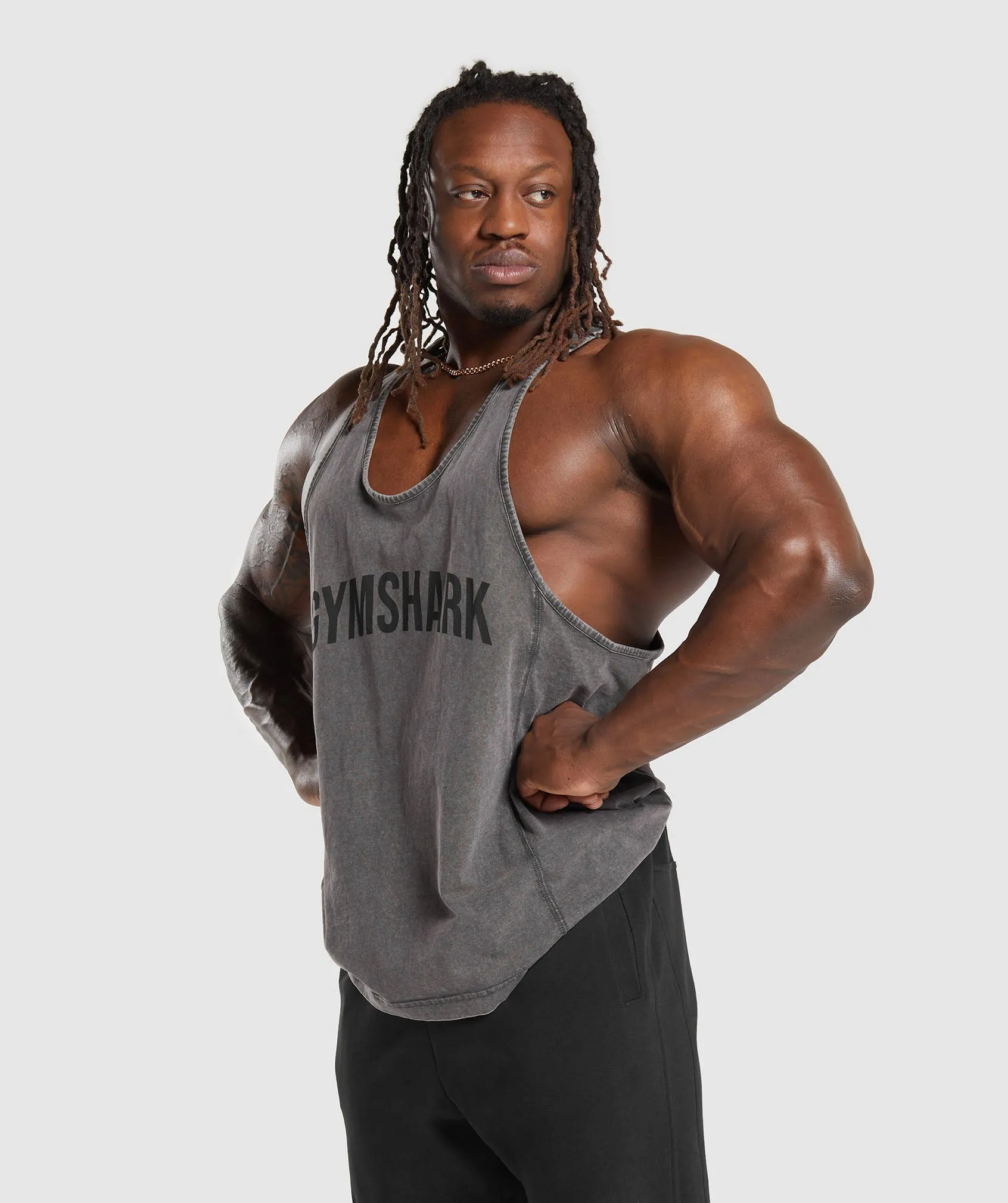 Gymshark Power Washed Stringer - Onyx Grey sold by Gymshark product image thumbnail 3