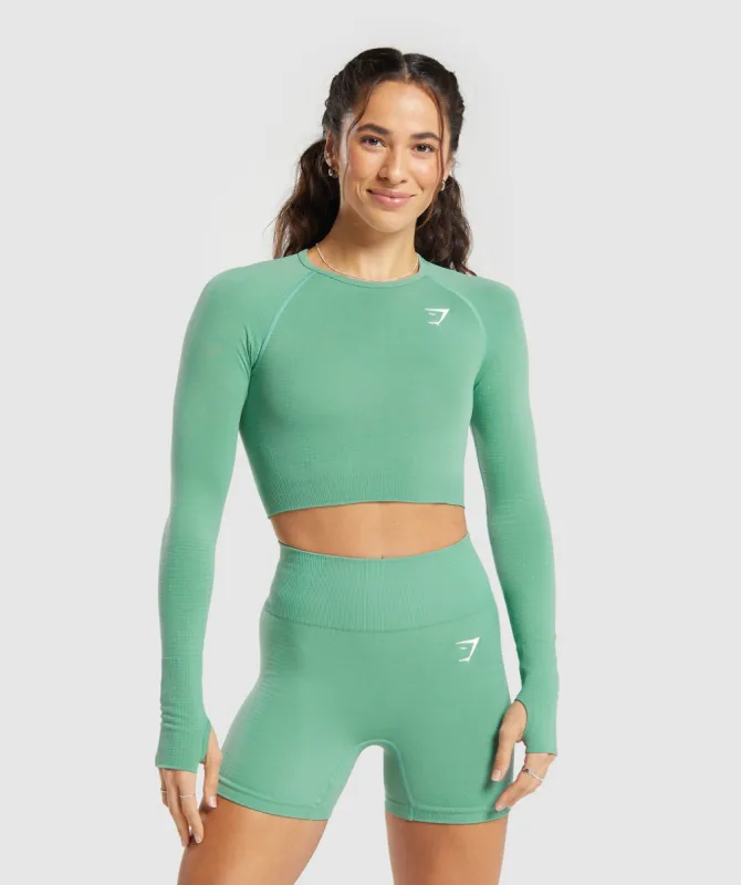 Gymshark Vital Crop Top - Lagoon Green Marl sold by Gymshark
