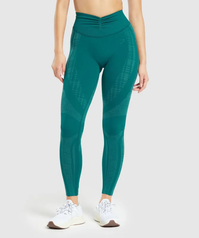 Gymshark Apex Limit Seamless Ruched Leggings - Deep Teal/Duck Egg Blue sold by Gymshark