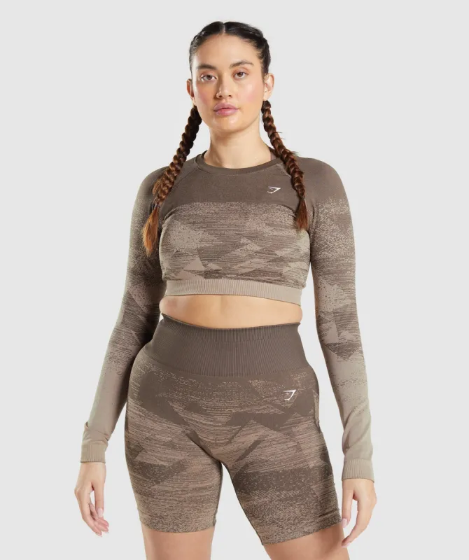 Gymshark Adapt Ombre Crop Top - Triangle | Penny Brown Print sold by Gymshark