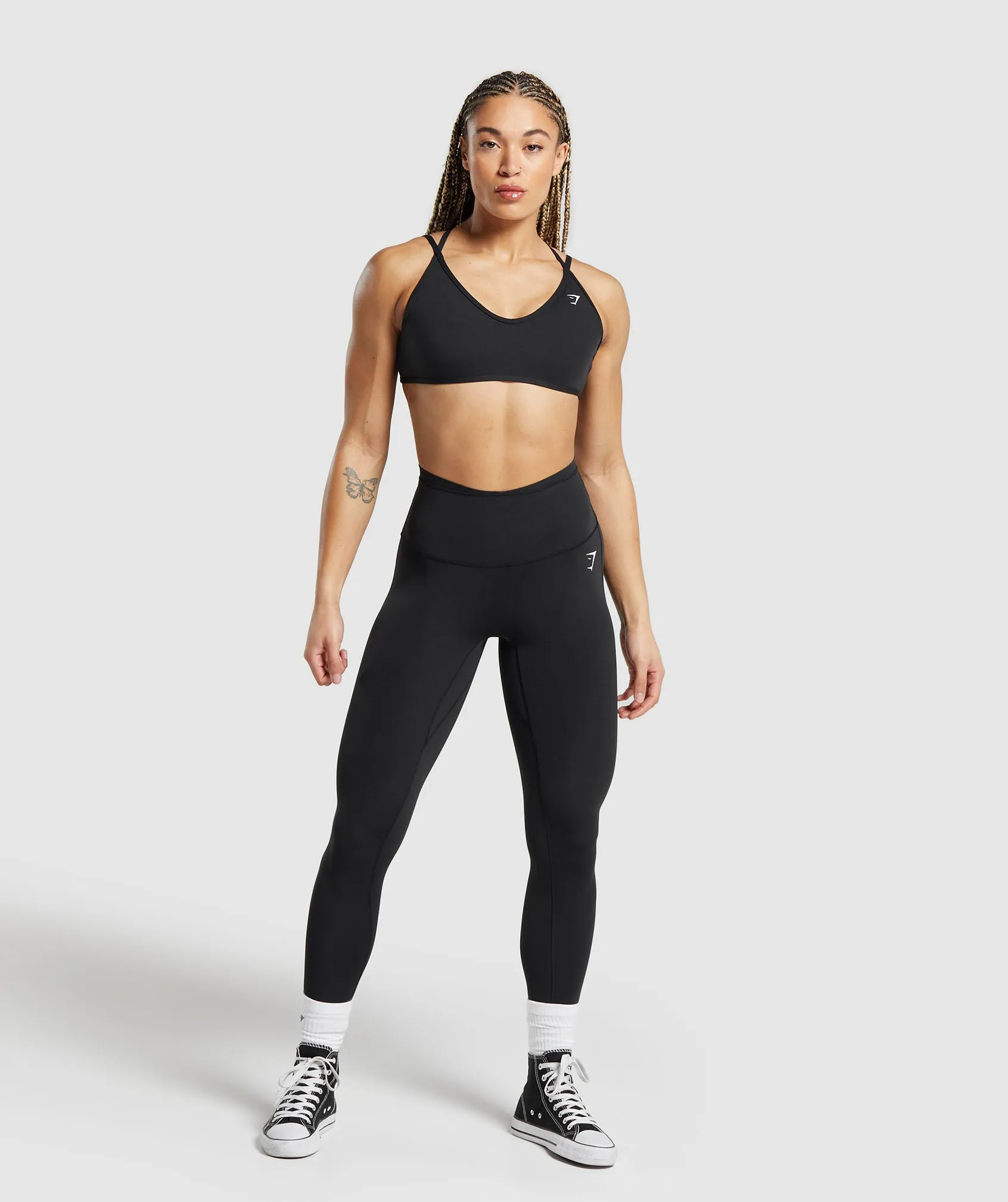 Gymshark Mesh Waistband Leggings - Black sold by Gymshark product image thumbnail 4