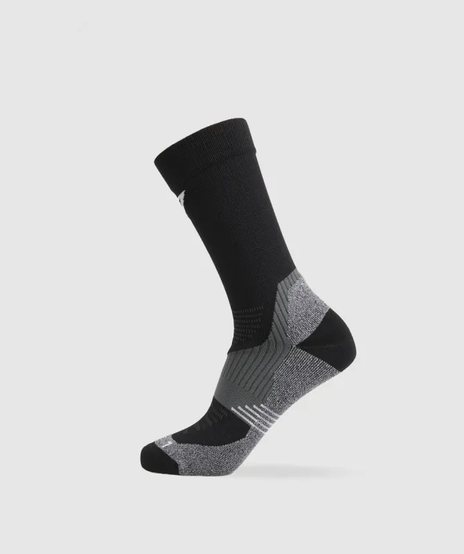 Gymshark Lightweight Running Crew Socks - Black sold by Gymshark