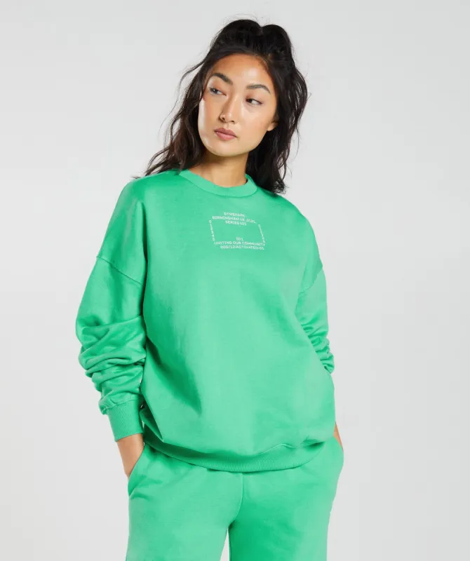 Gymshark Activated Graphic Sweatshirt - Tropic Green sold by Gymshark
