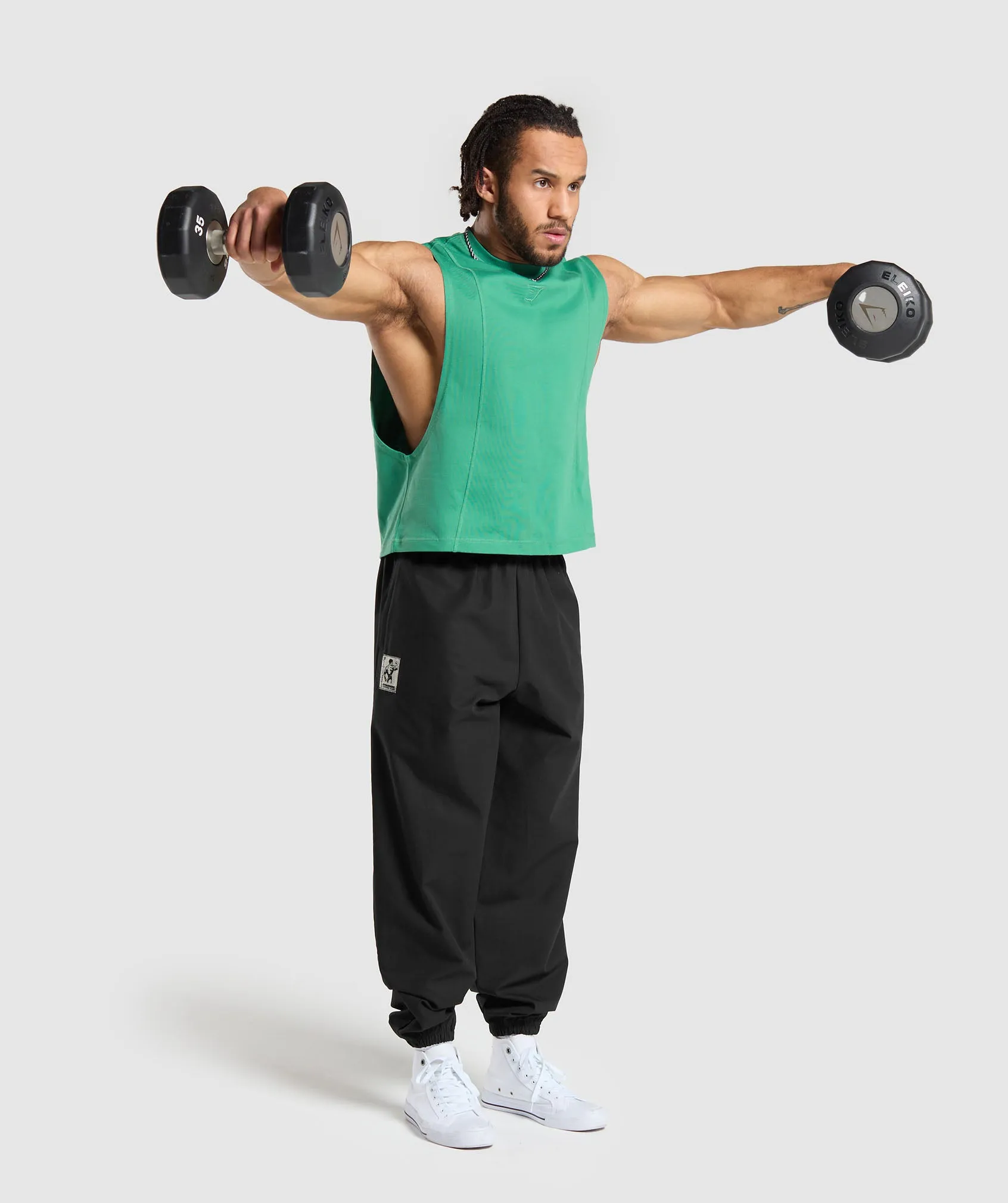 Gymshark Premium Lifting Boxy Cut Off Tank - Lagoon Green sold by Gymshark product image thumbnail 4