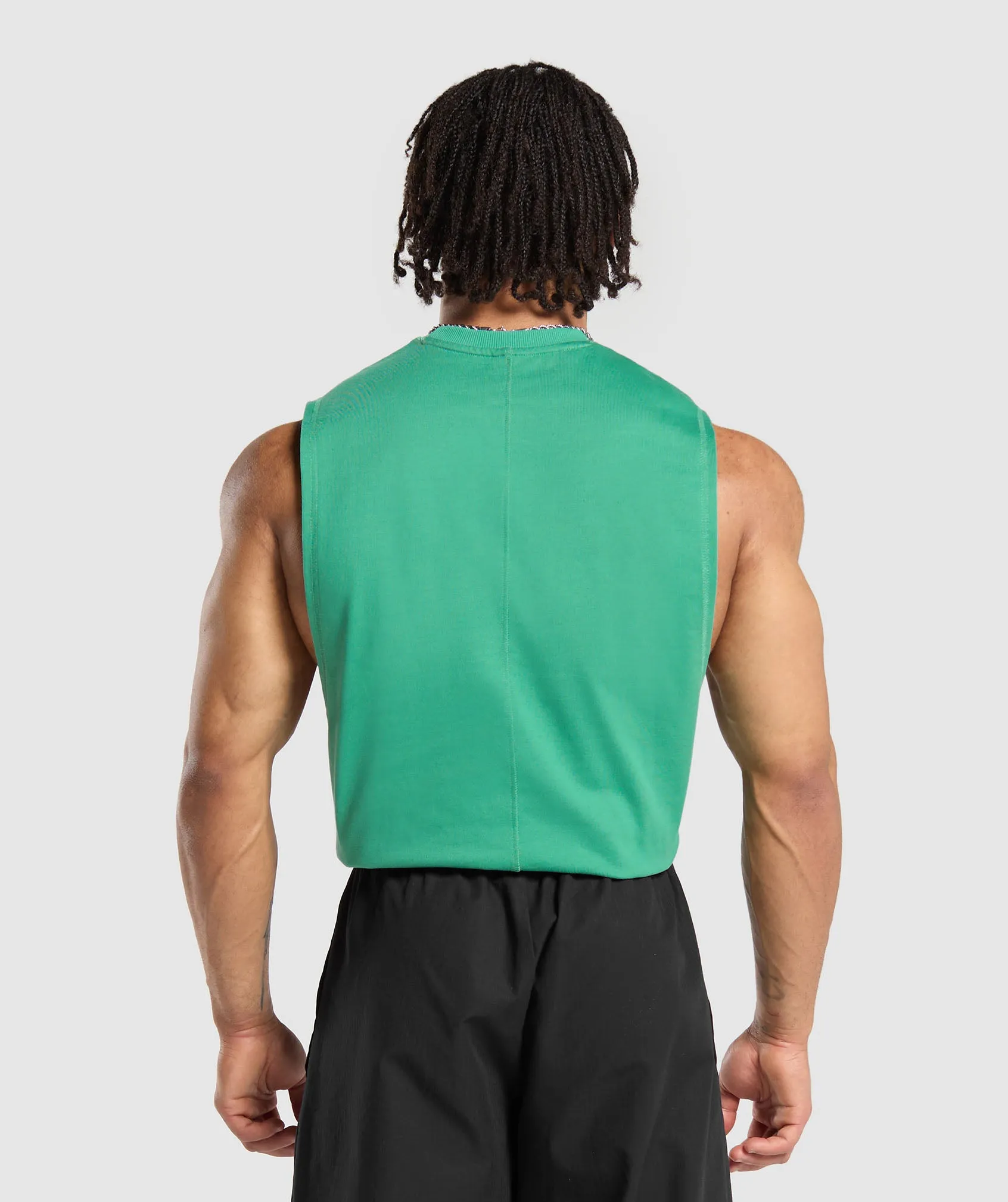Gymshark Premium Lifting Boxy Cut Off Tank - Lagoon Green sold by Gymshark product image thumbnail 2