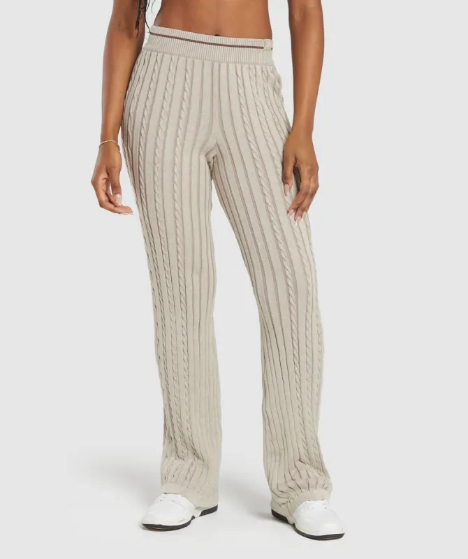 Gymshark Rest Day Cable Knit Pants - Brown sold by Gymshark