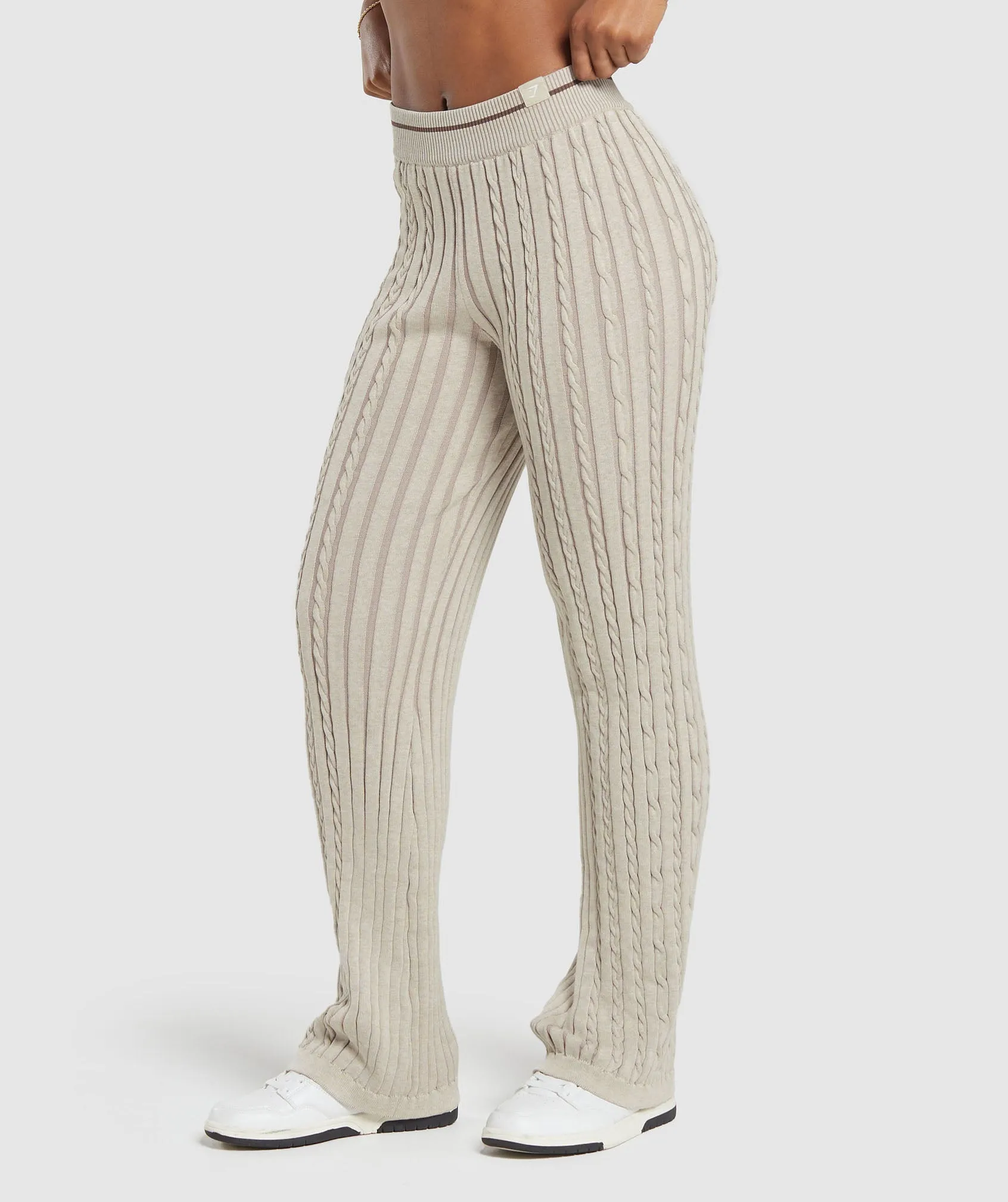 Gymshark Rest Day Cable Knit Pants - Brown sold by Gymshark product image thumbnail 3