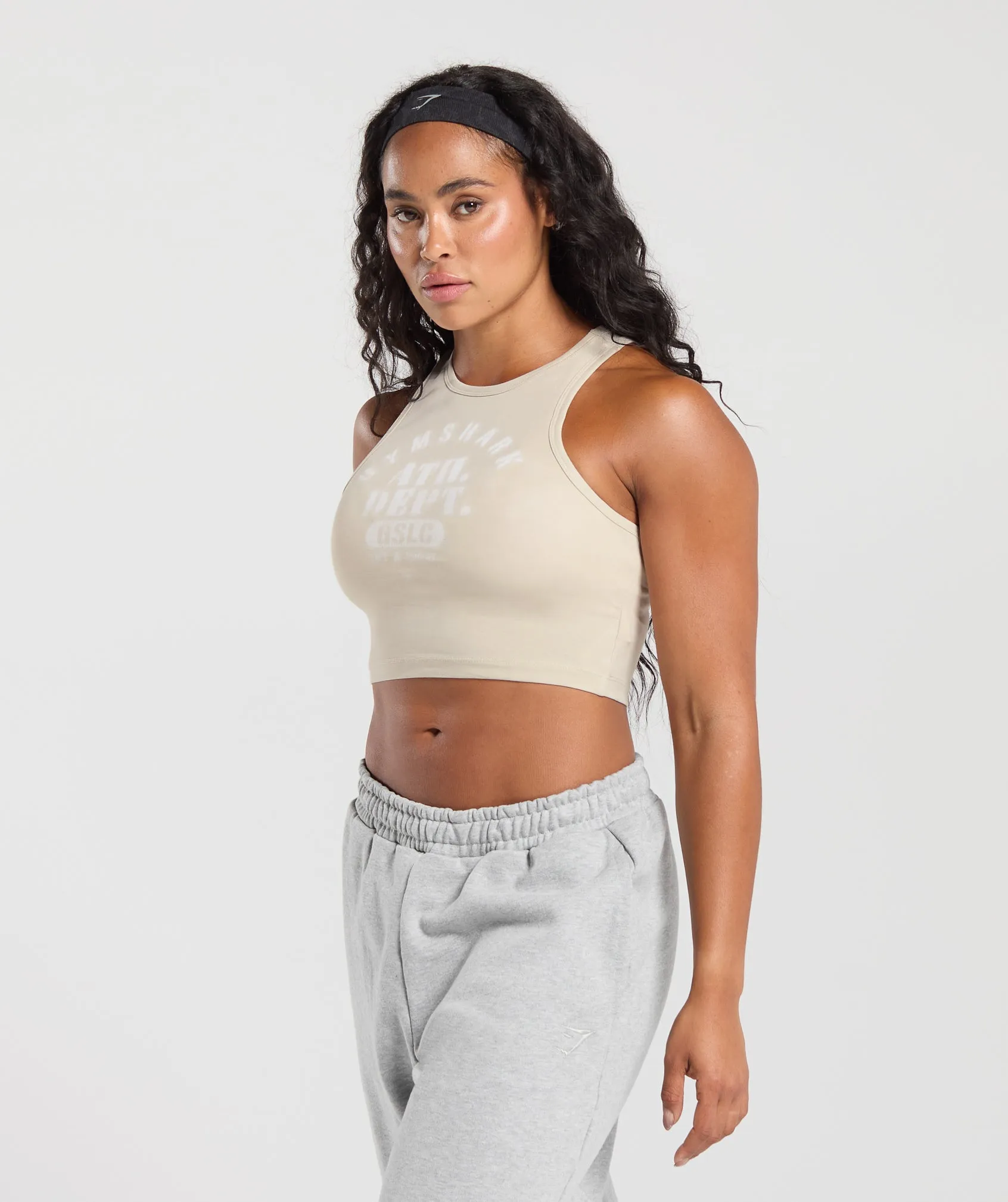 Gymshark Ath Dept Cropped Tank - Pebble Grey sold by Gymshark product image thumbnail 3