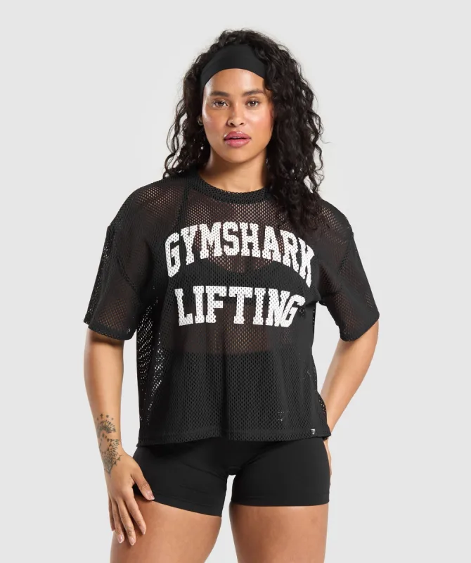 Gymshark Mesh Top - Black sold by Gymshark