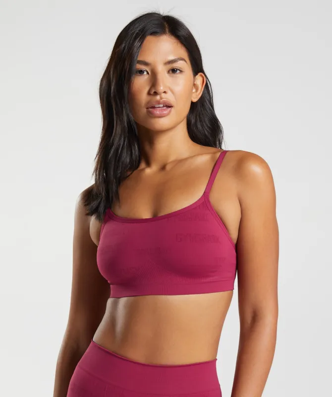 Gymshark Seamless Jacquard Bralette - Currant Pink sold by Gymshark