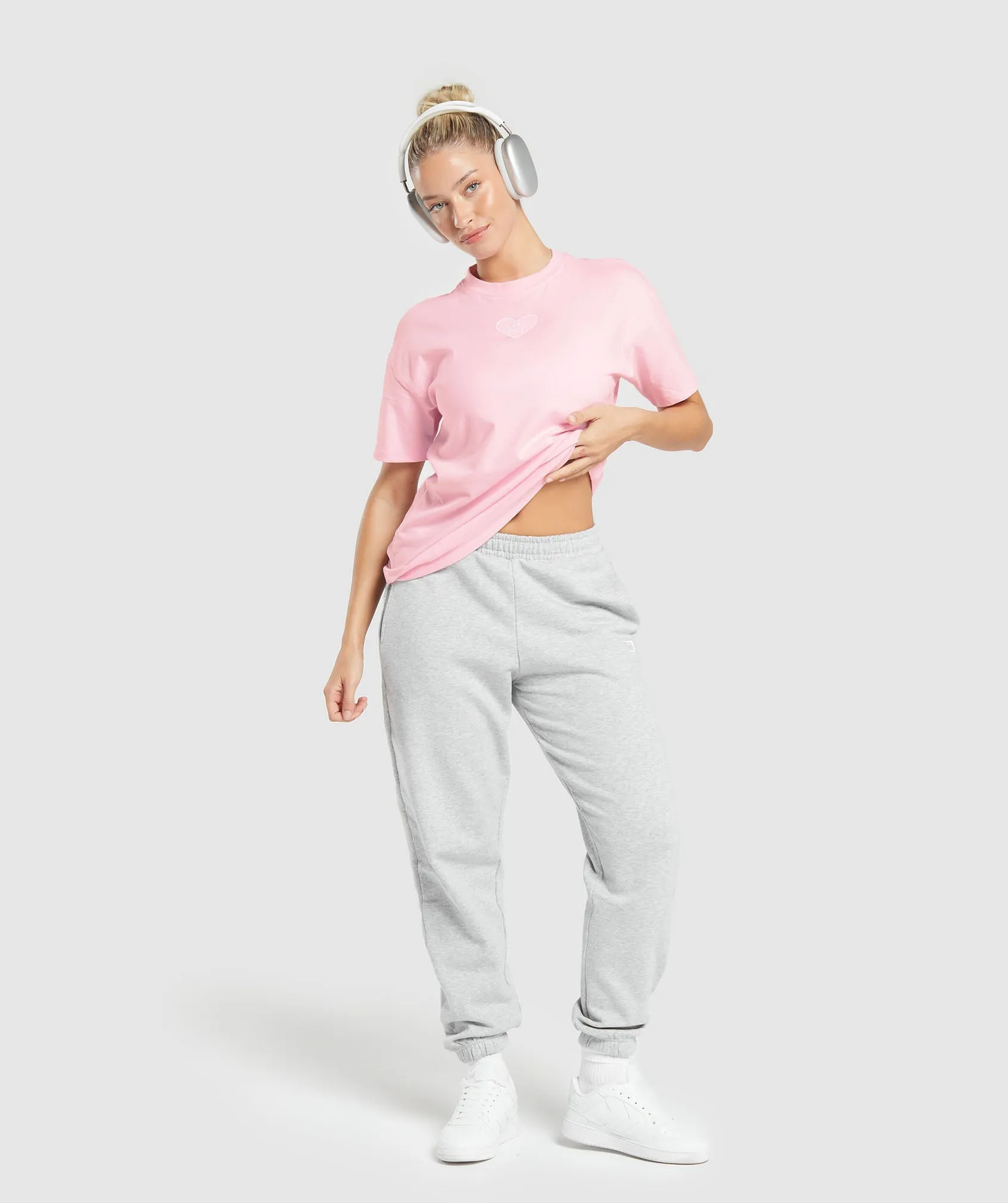 Gymshark Love Hearts Oversized T-Shirt - Dolly Pink sold by Gymshark product image thumbnail 4