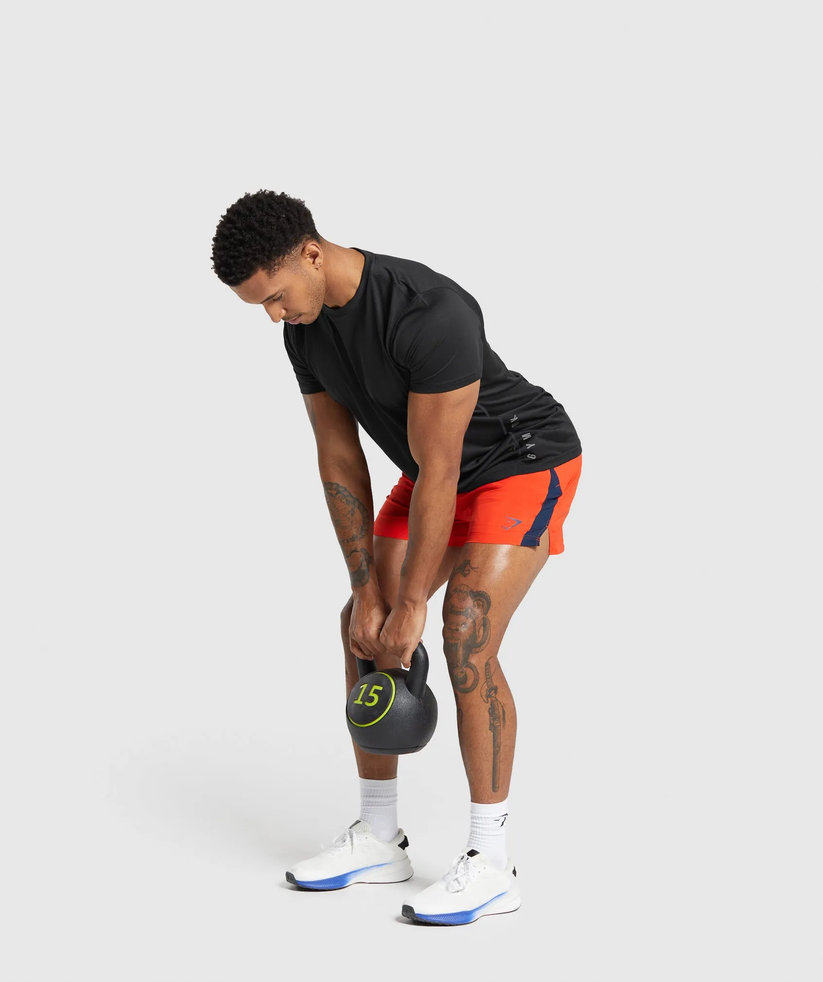 Gymshark Sport 5" Shorts - Electric Orange/Navy sold by Gymshark product image thumbnail 4