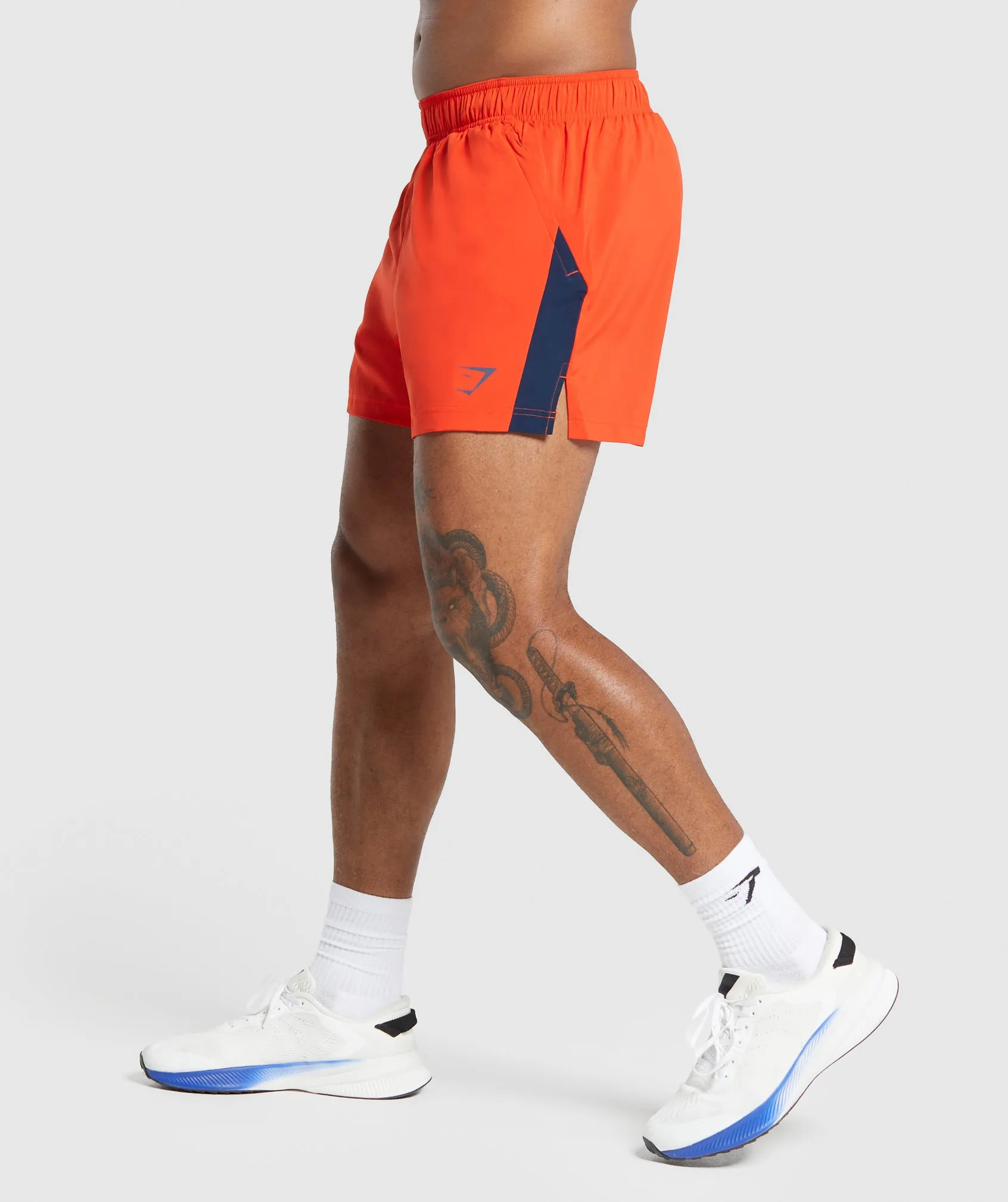 Gymshark Sport 5" Shorts - Electric Orange/Navy sold by Gymshark product image thumbnail 3