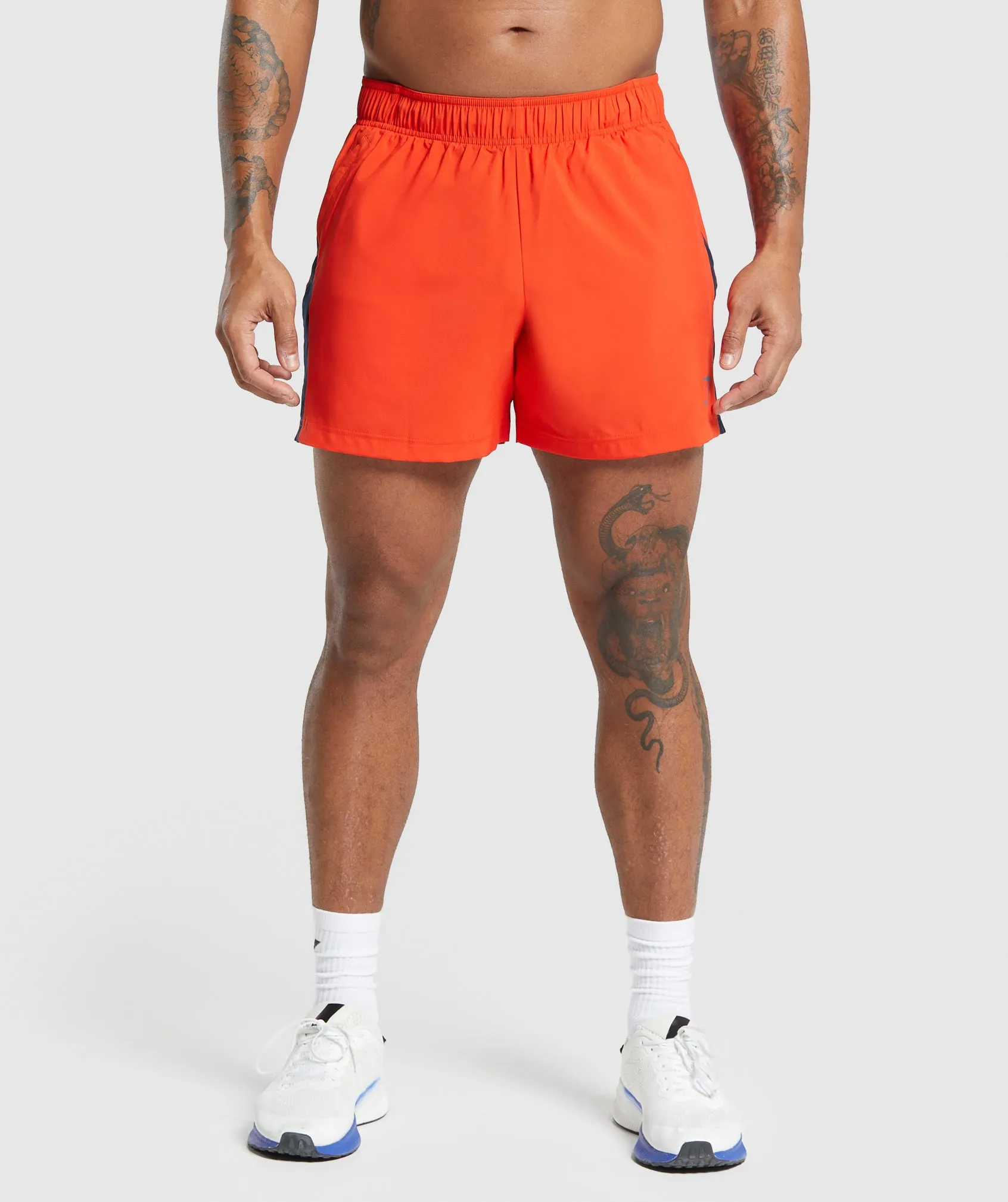 Gymshark Sport 5" Shorts - Electric Orange/Navy sold by Gymshark