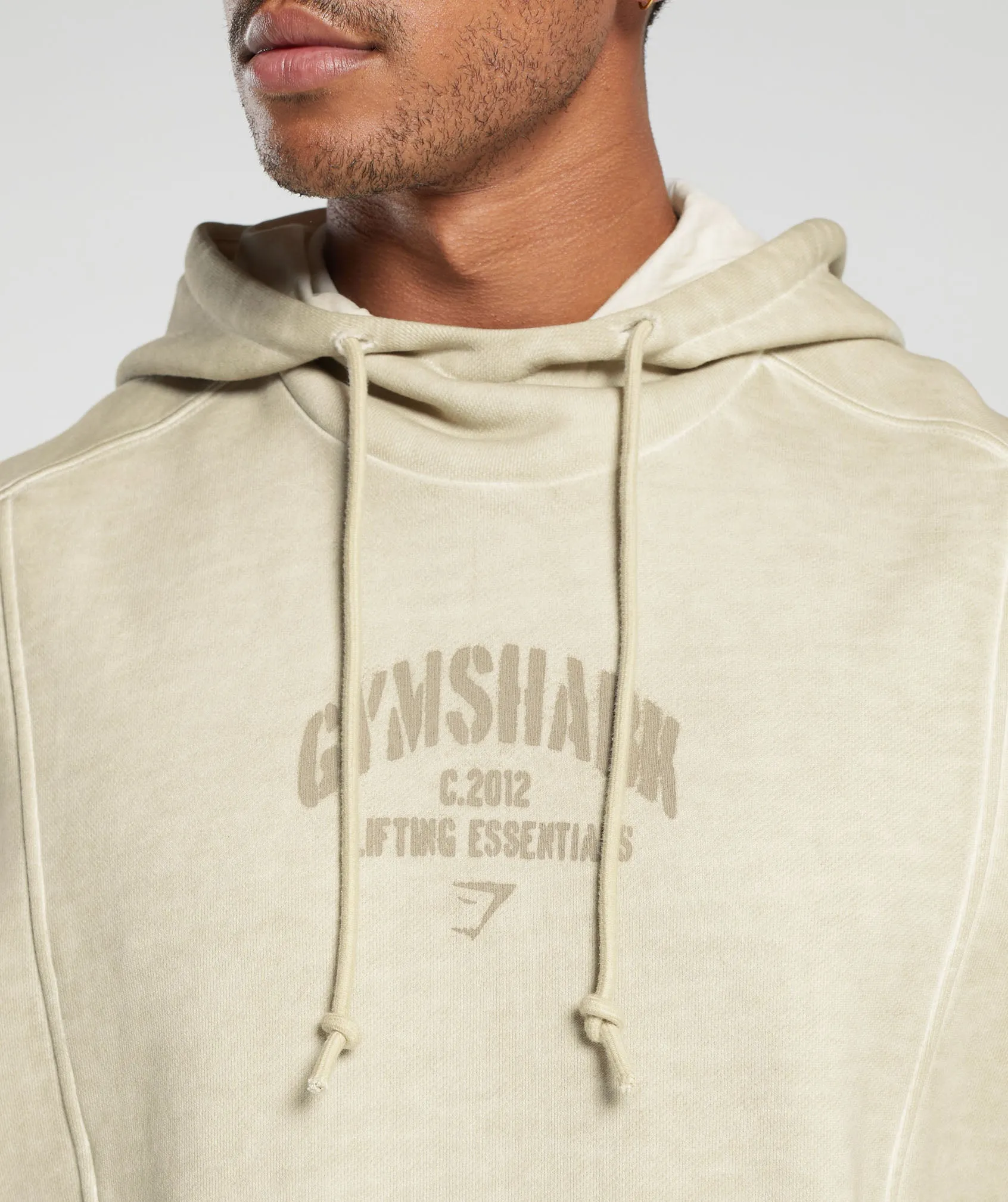 Gymshark Heavyweight Washed Cut Off Hoodie - Pebble Grey sold by Gymshark product image thumbnail 3