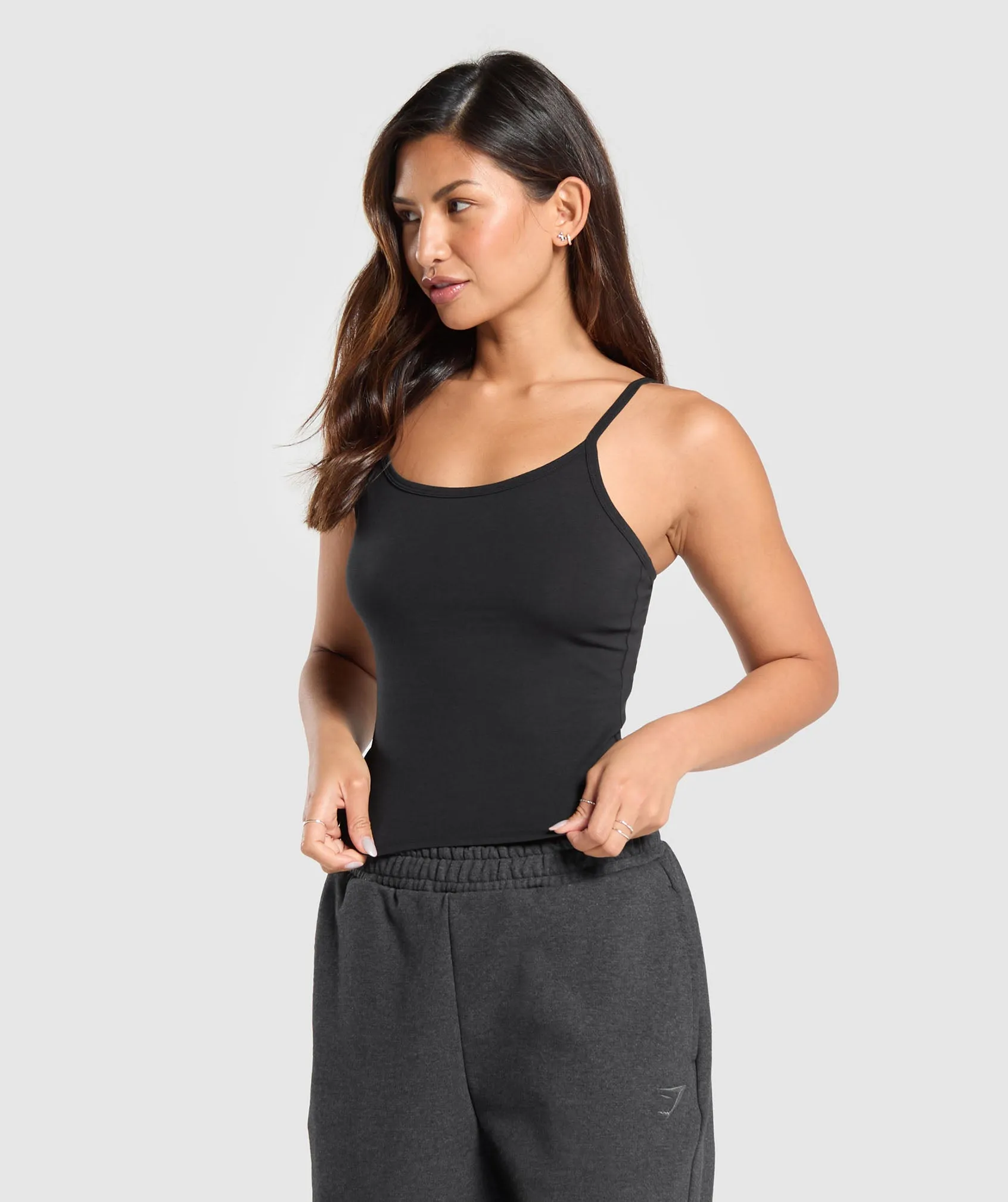 Gymshark Cotton Cami Tank - Black sold by Gymshark product image thumbnail 3