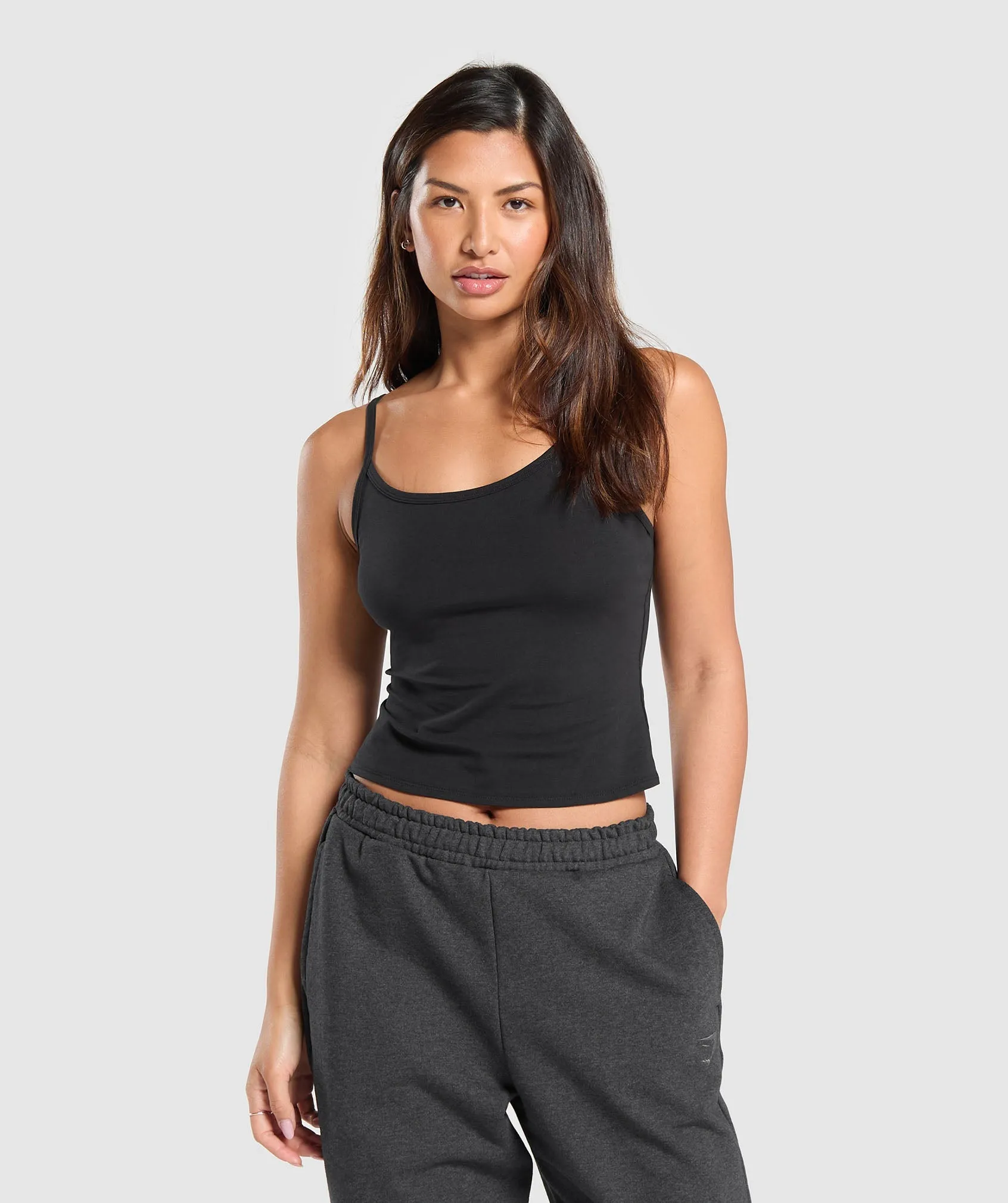 Gymshark Cotton Cami Tank - Black sold by Gymshark
