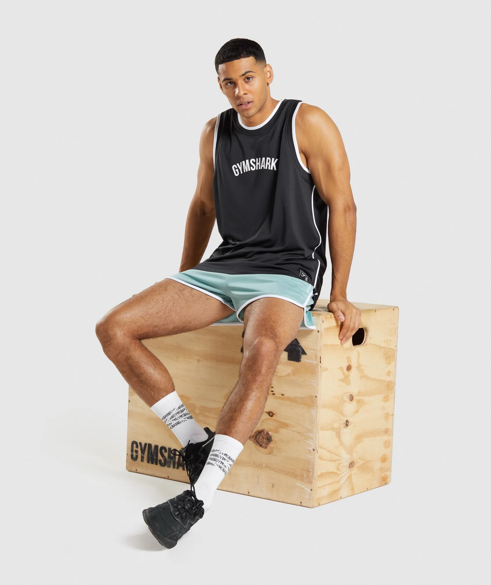 Gymshark Recess Basketball Tank - Black/White sold by Gymshark product image thumbnail 4