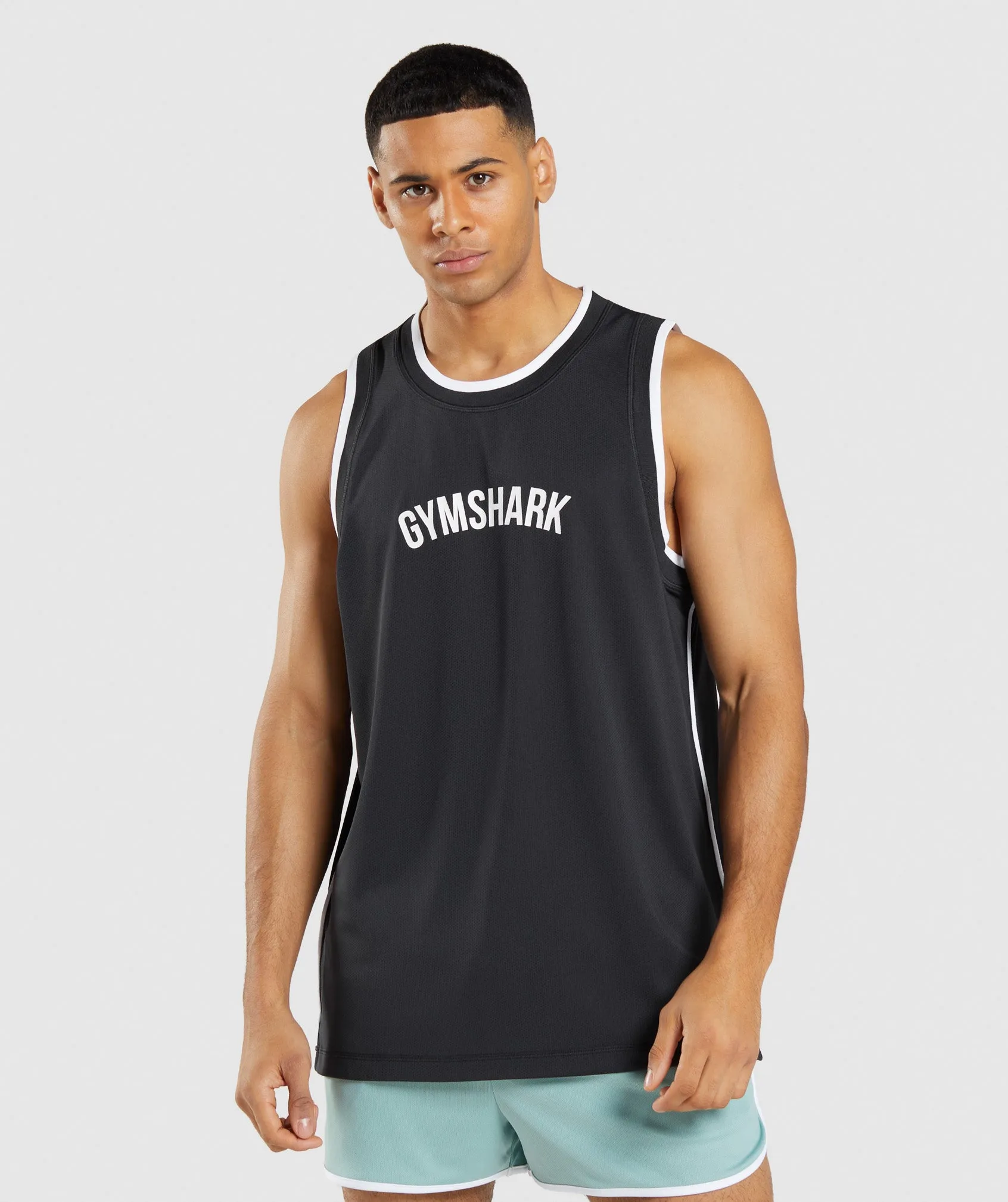 Gymshark Recess Basketball Tank - Black/White sold by Gymshark