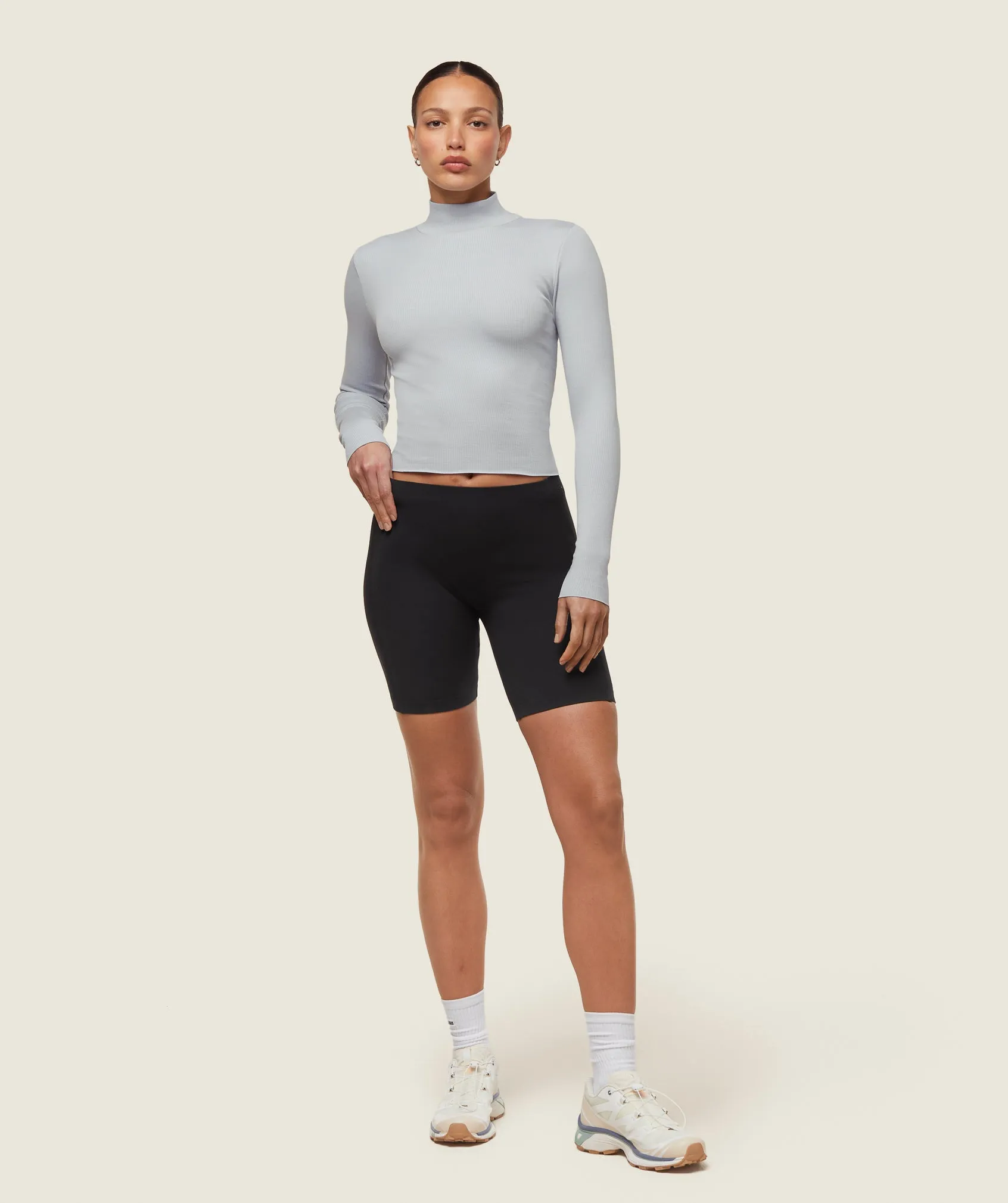 Gymshark everywear Long Sleeve Ribbed Turtle Neck - Ice Grey sold by Gymshark product image thumbnail 2