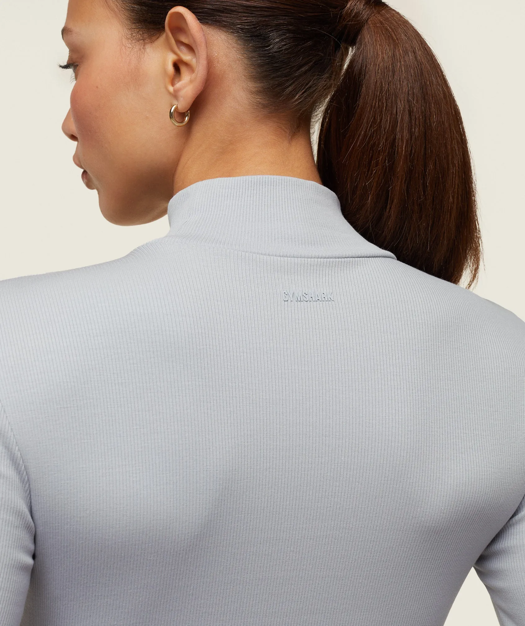 Gymshark everywear Long Sleeve Ribbed Turtle Neck - Ice Grey sold by Gymshark product image thumbnail 5