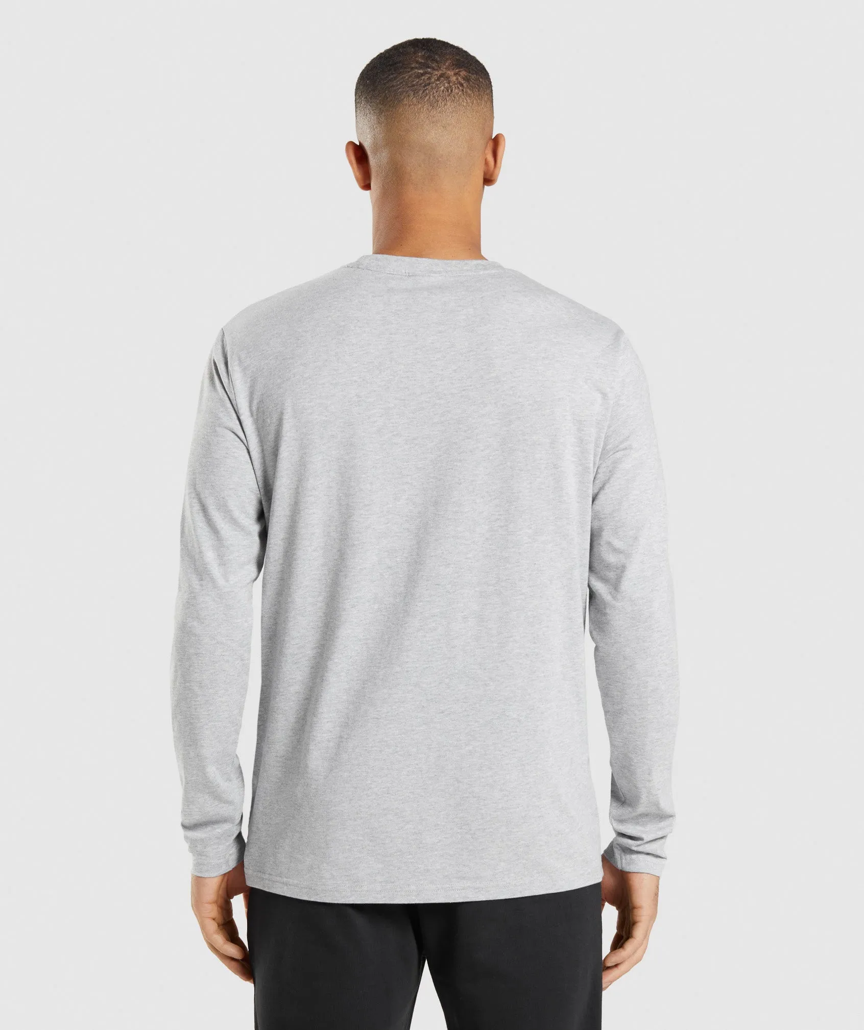 Gymshark Crest Long Sleeve T-Shirt - Light Grey Core Marl sold by Gymshark product image thumbnail 2