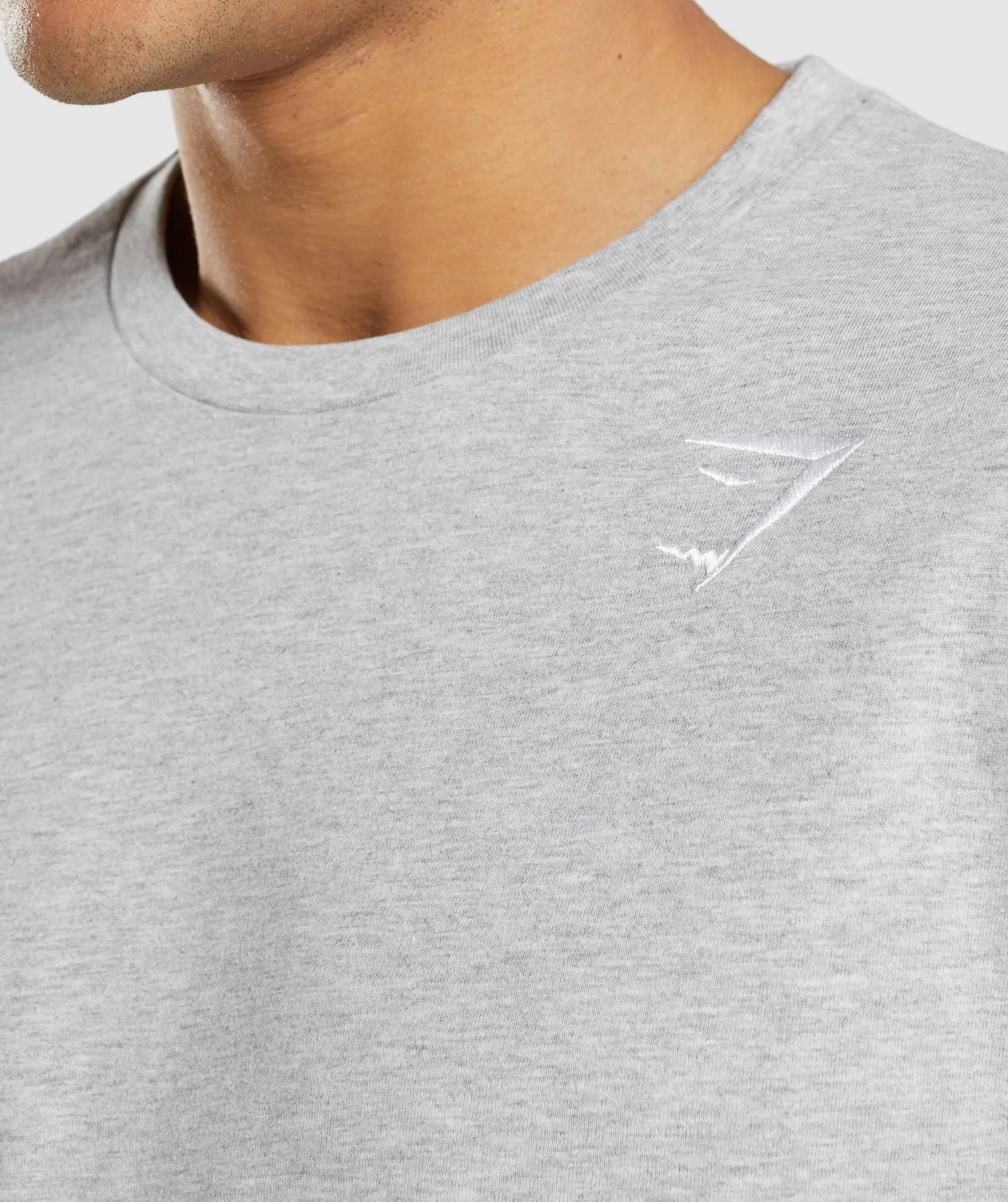 Gymshark Crest Long Sleeve T-Shirt - Light Grey Core Marl sold by Gymshark product image thumbnail 5