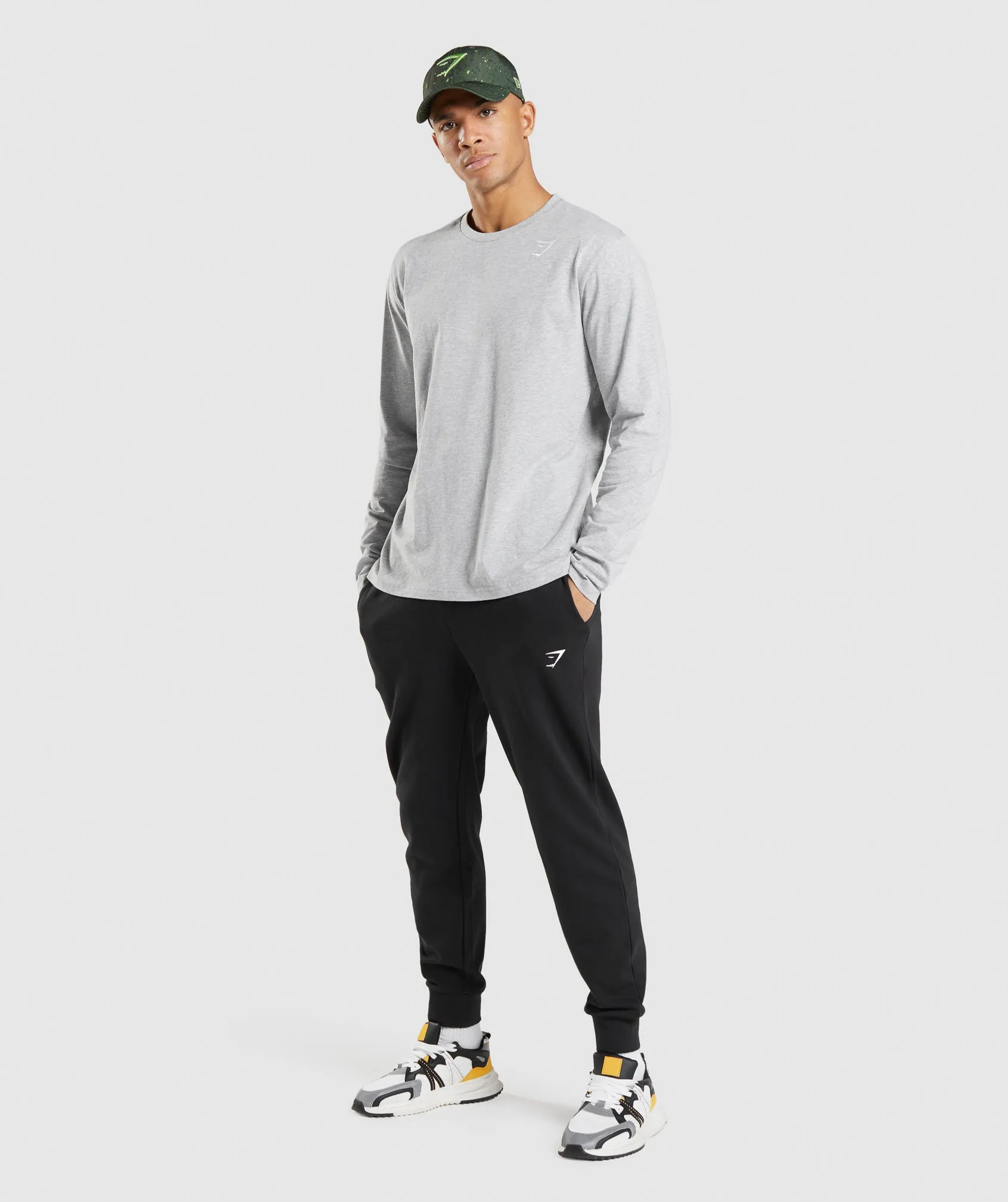 Gymshark Crest Long Sleeve T-Shirt - Light Grey Core Marl sold by Gymshark product image thumbnail 4