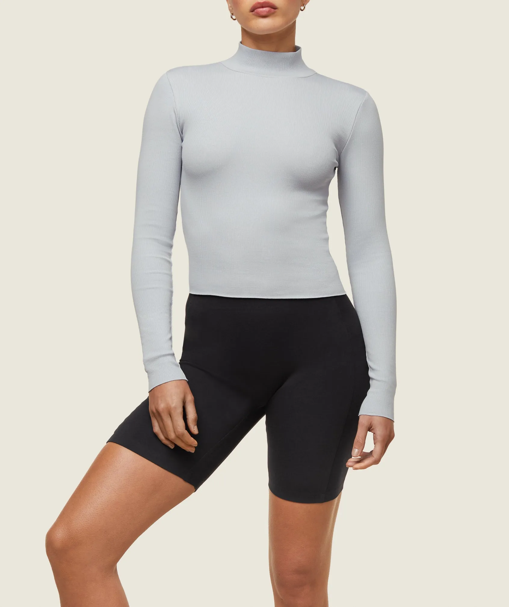 Gymshark everywear Long Sleeve Ribbed Turtle Neck - Ice Grey sold by Gymshark product image thumbnail 4