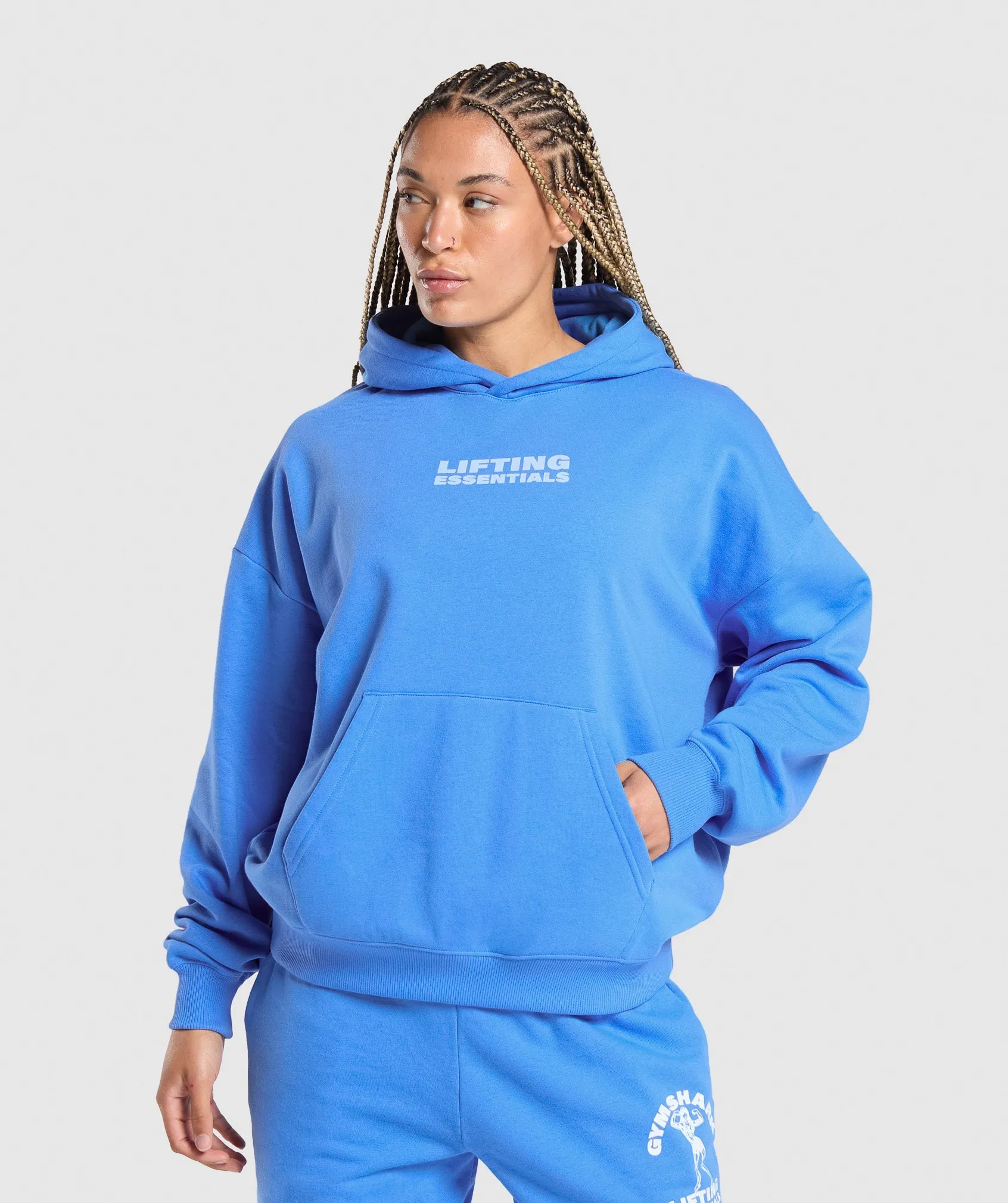 Gymshark Strong Women Oversized Hoodie - Lats Blue sold by Gymshark product image thumbnail 2