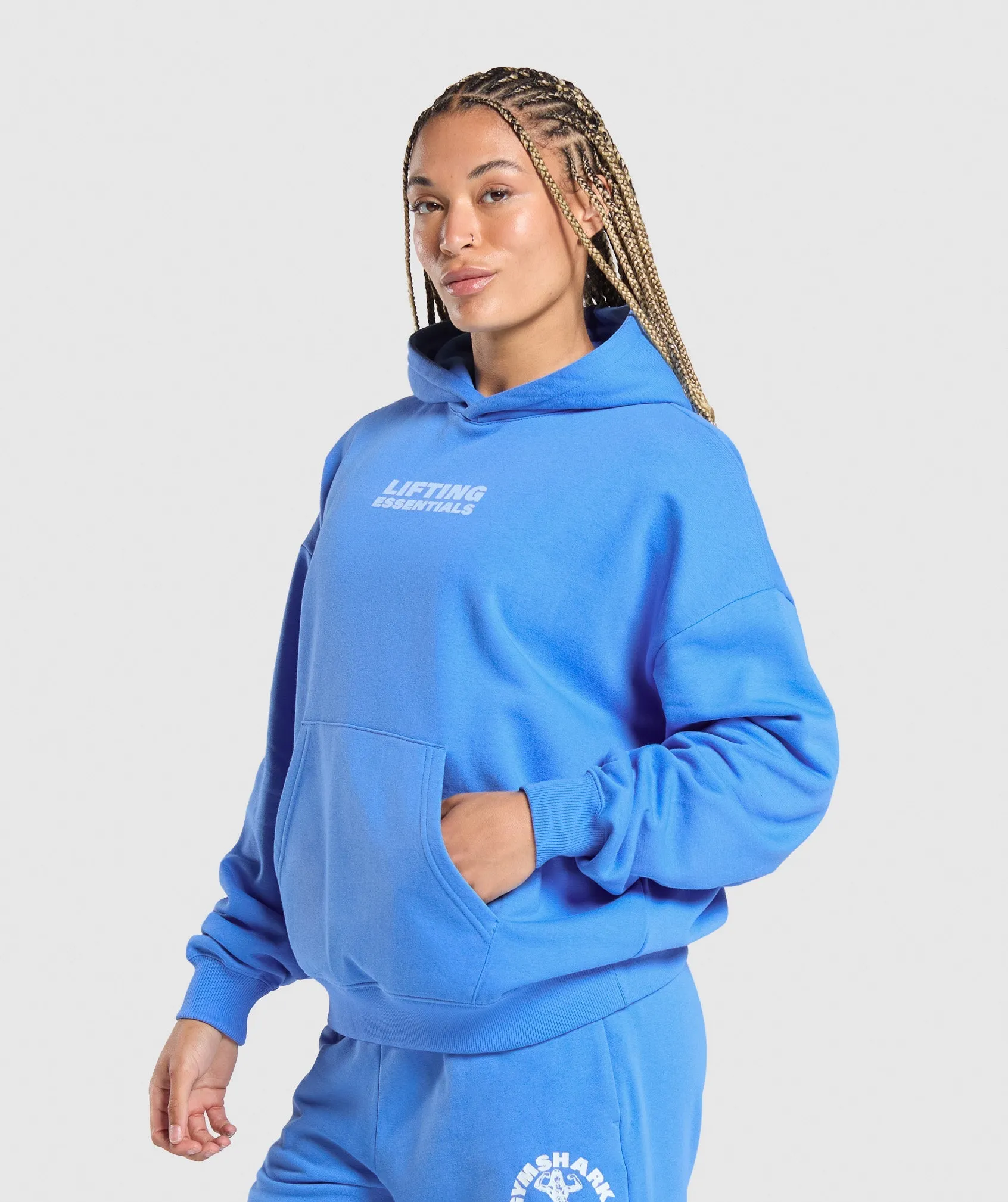 Gymshark Strong Women Oversized Hoodie - Lats Blue sold by Gymshark product image thumbnail 3