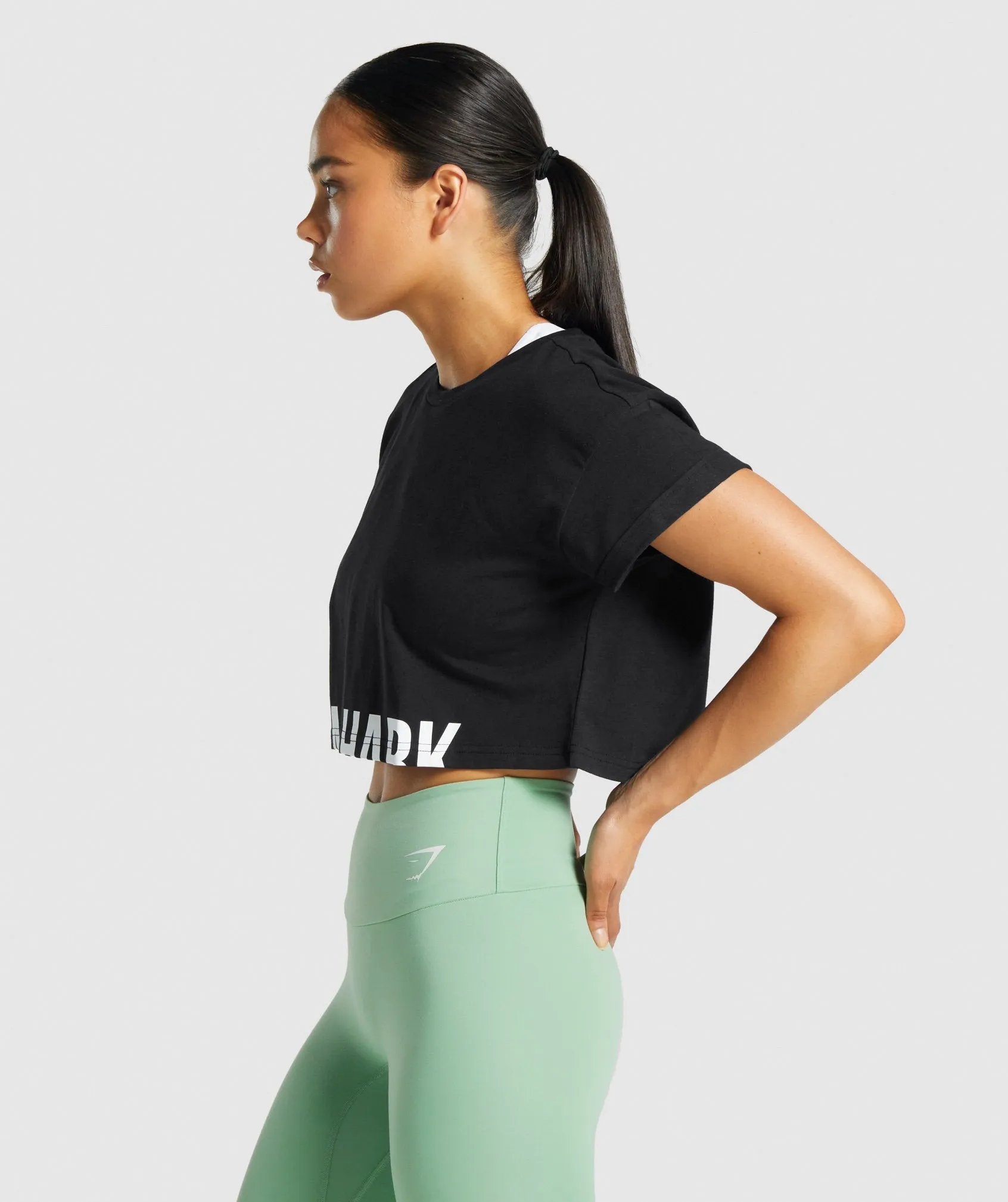 Gymshark Fraction Crop Top - Black sold by Gymshark product image thumbnail 3
