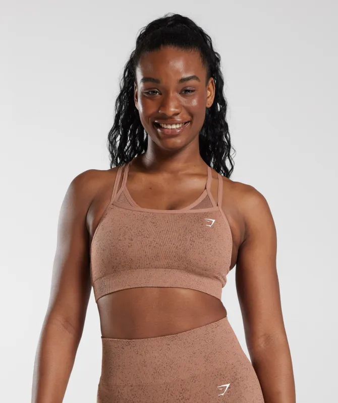 Gymshark Adapt Fleck Seamless Sports Bra - Sandstone Brown sold by Gymshark