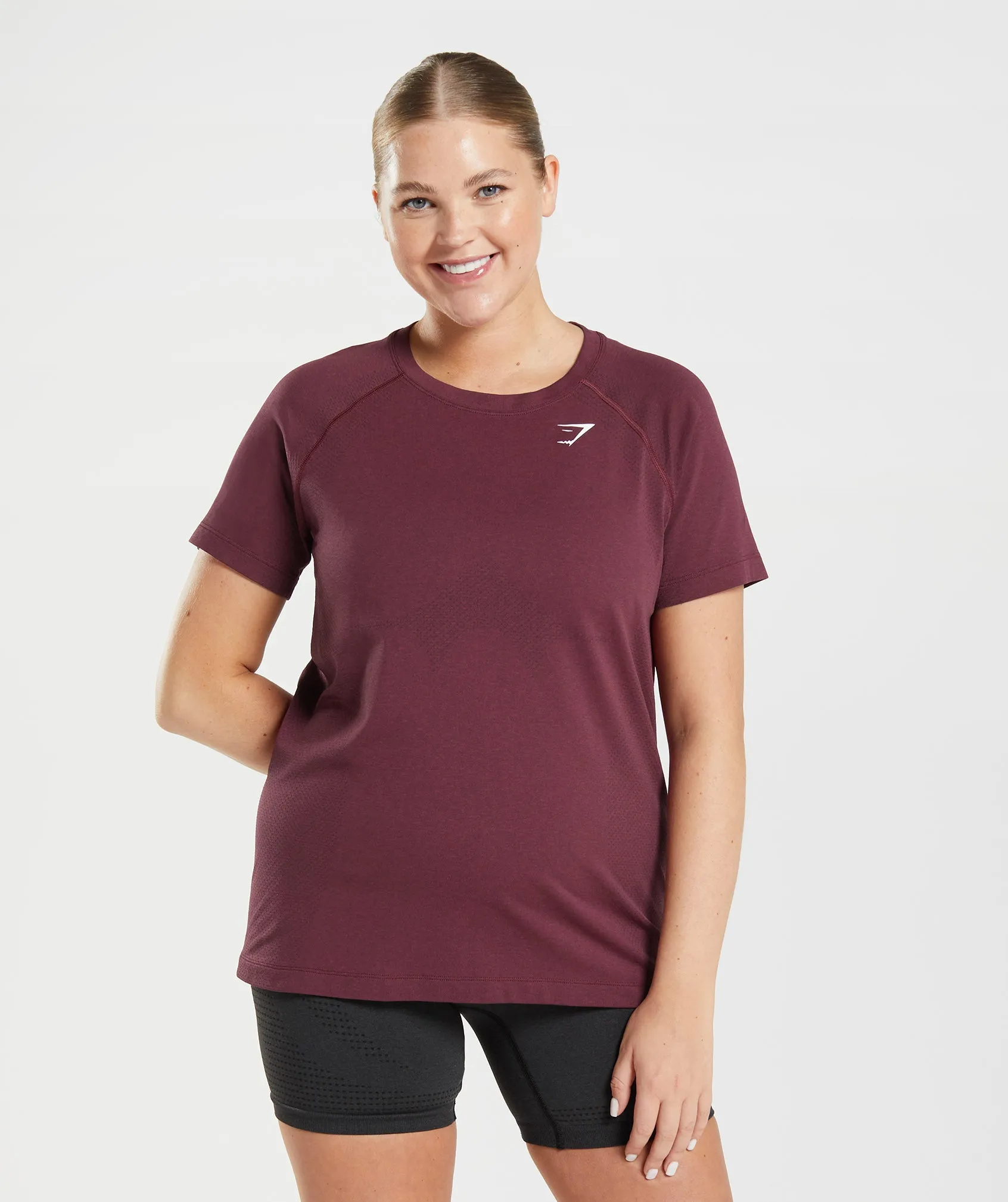 Gymshark Vital Seamless 2.0 Light T-Shirt - Baked Maroon Marl sold by Gymshark