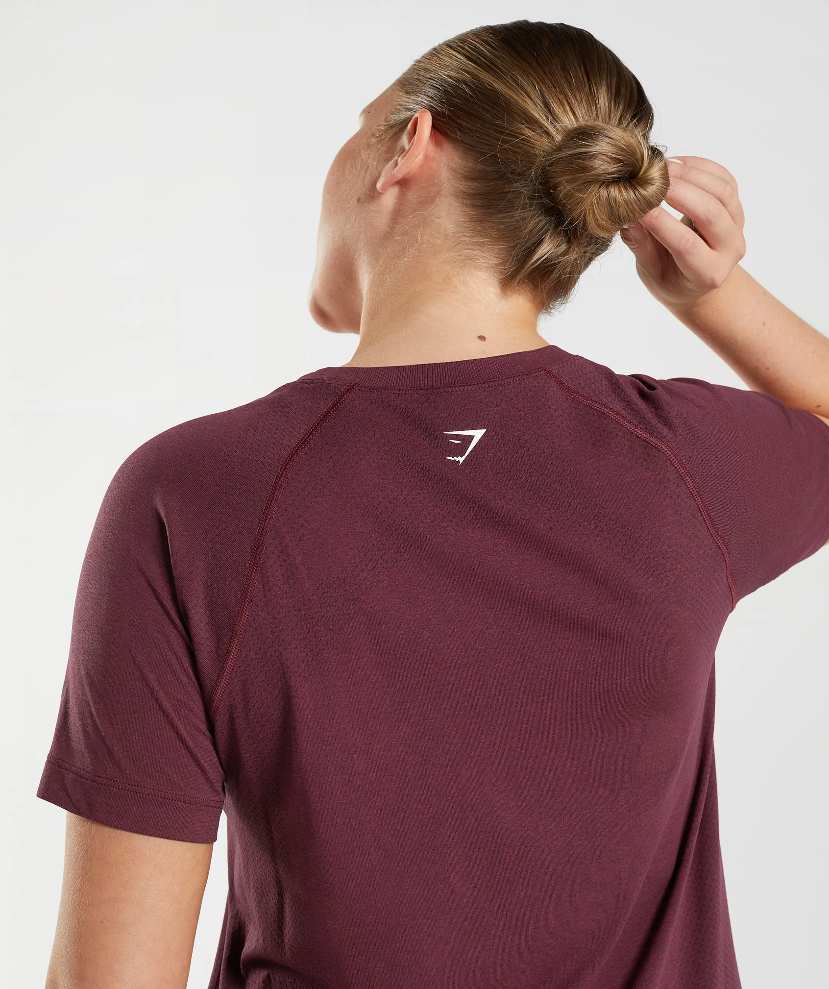 Gymshark Vital Seamless 2.0 Light T-Shirt - Baked Maroon Marl sold by Gymshark product image thumbnail 3