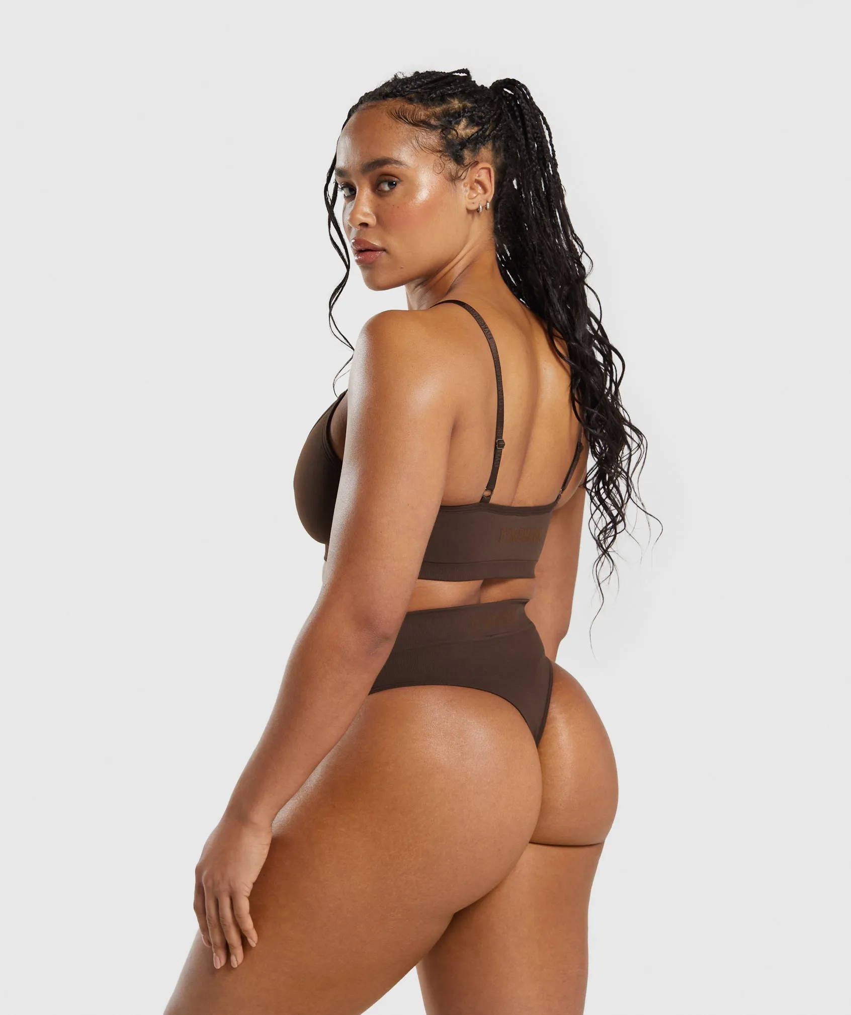 Gymshark Seamless V Neck Bralette - Archive Brown sold by Gymshark product image thumbnail 4