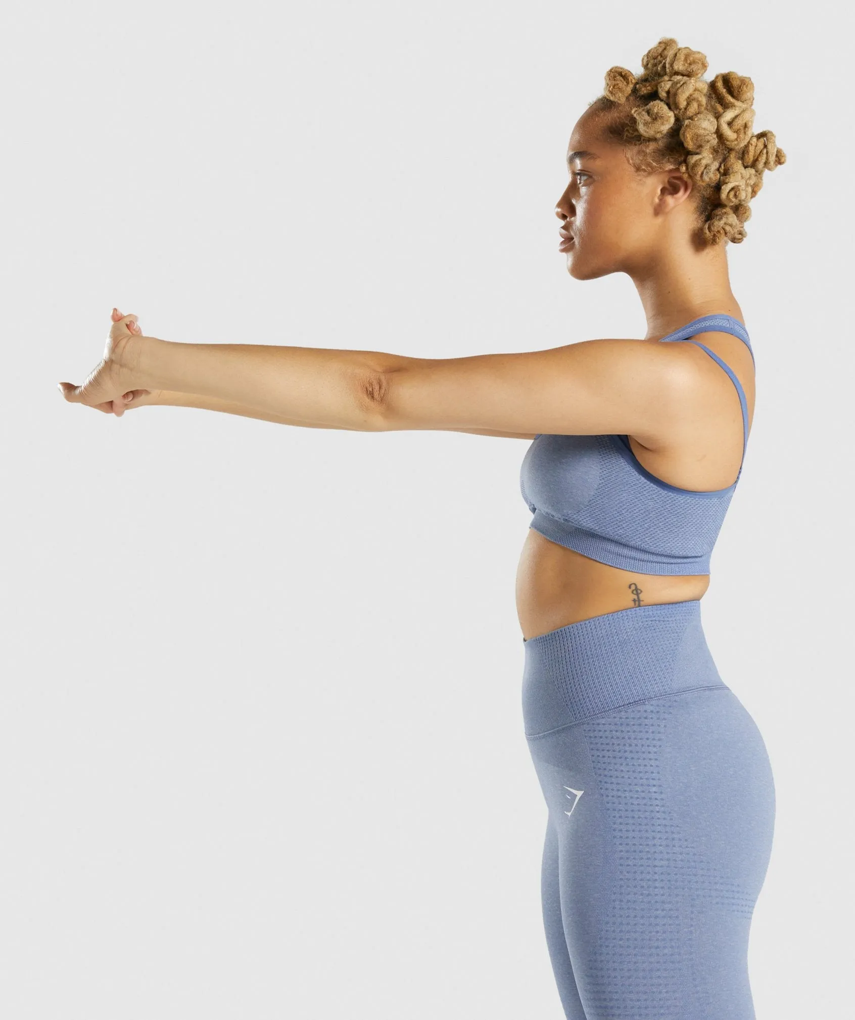 Gymshark Vital Rise Seamless Sports Bra - Blue Marl sold by Gymshark product image thumbnail 3