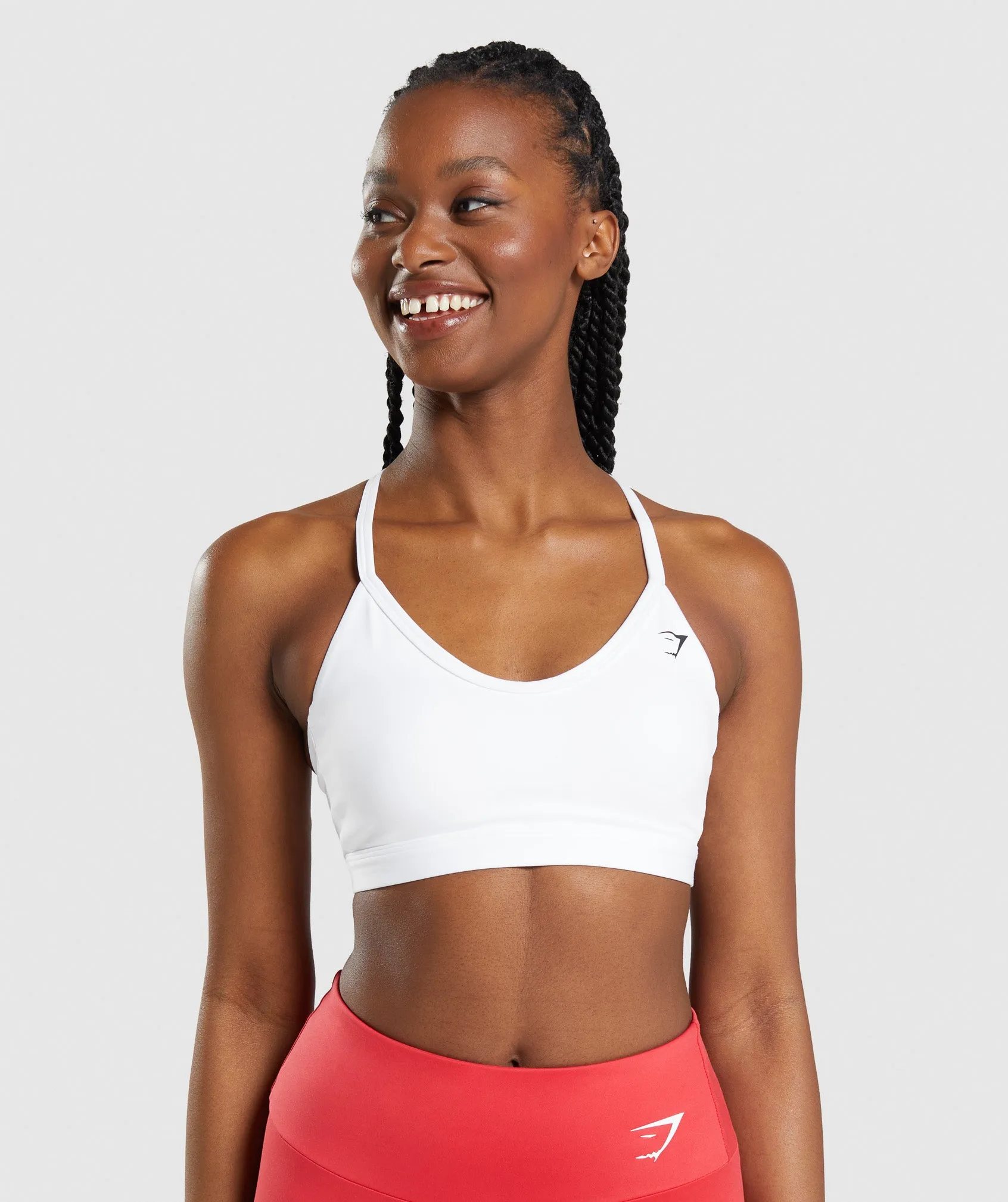 Gymshark V Neck Sports Bra - White sold by Gymshark